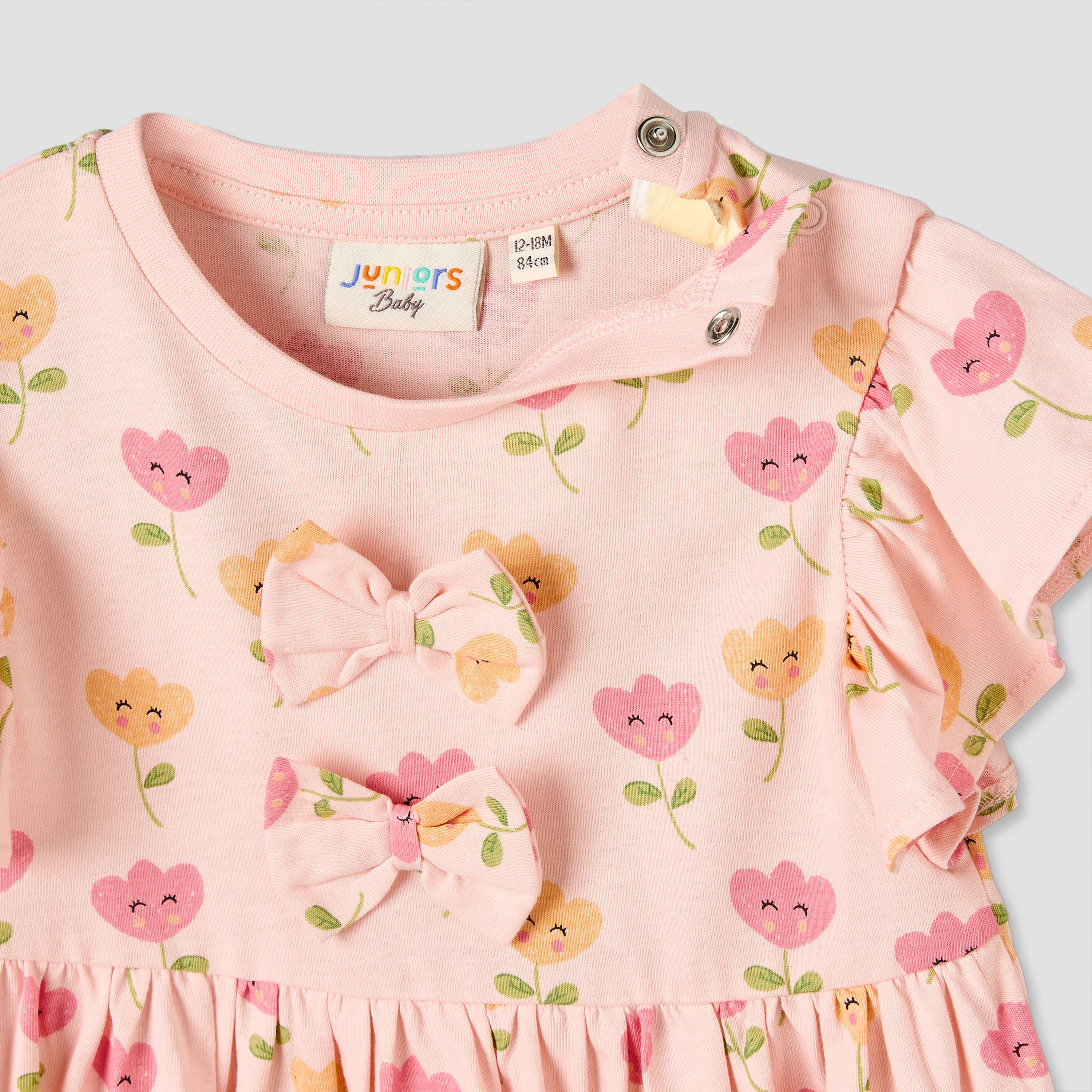 Juniors Round Neck Sleeveless Knee Length A-line Dress with Floral Print-baby-girls-clothing-dressesandjumpsuits-image-3