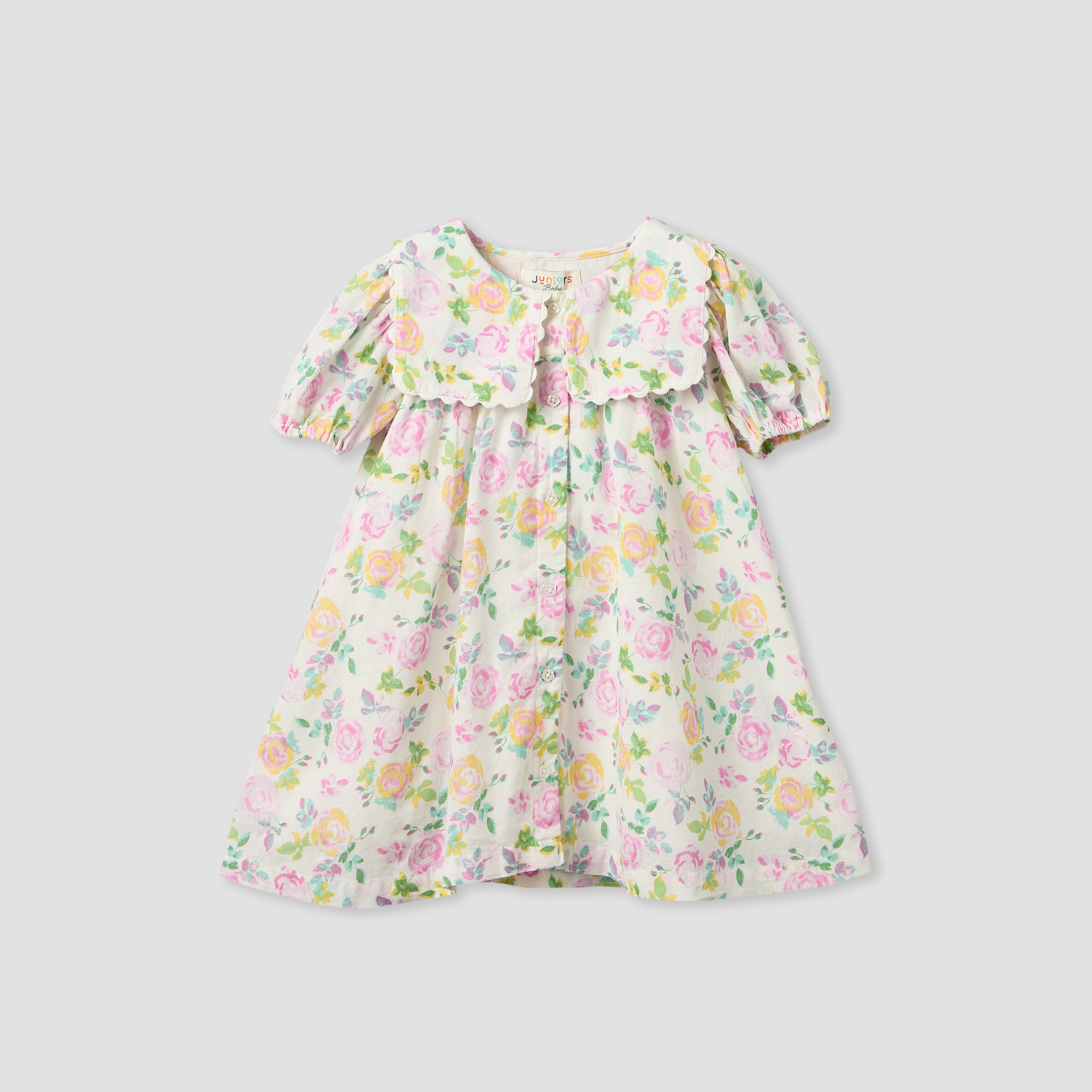 فستان بطول الركبة وياقة بحار وأكمام قصيرة وطبعات زهرية من جونيورز-baby-girls-clothing-dressesandjumpsuits-image-2