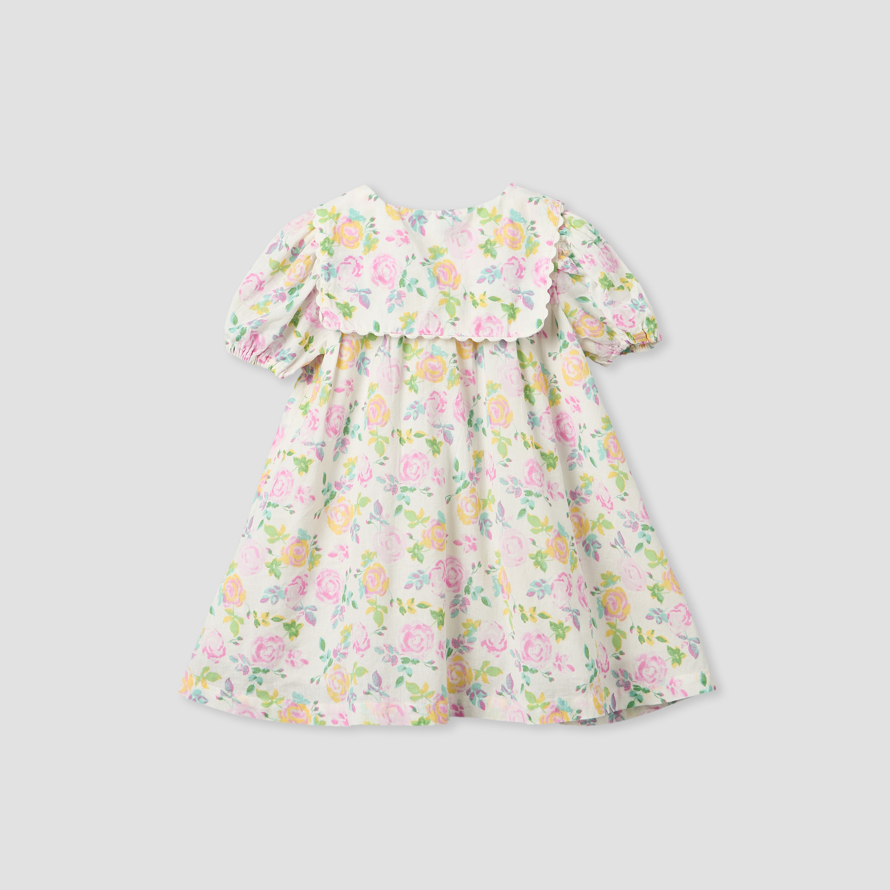 فستان بطول الركبة وياقة بحار وأكمام قصيرة وطبعات زهرية من جونيورز-baby-girls-clothing-dressesandjumpsuits-image-3