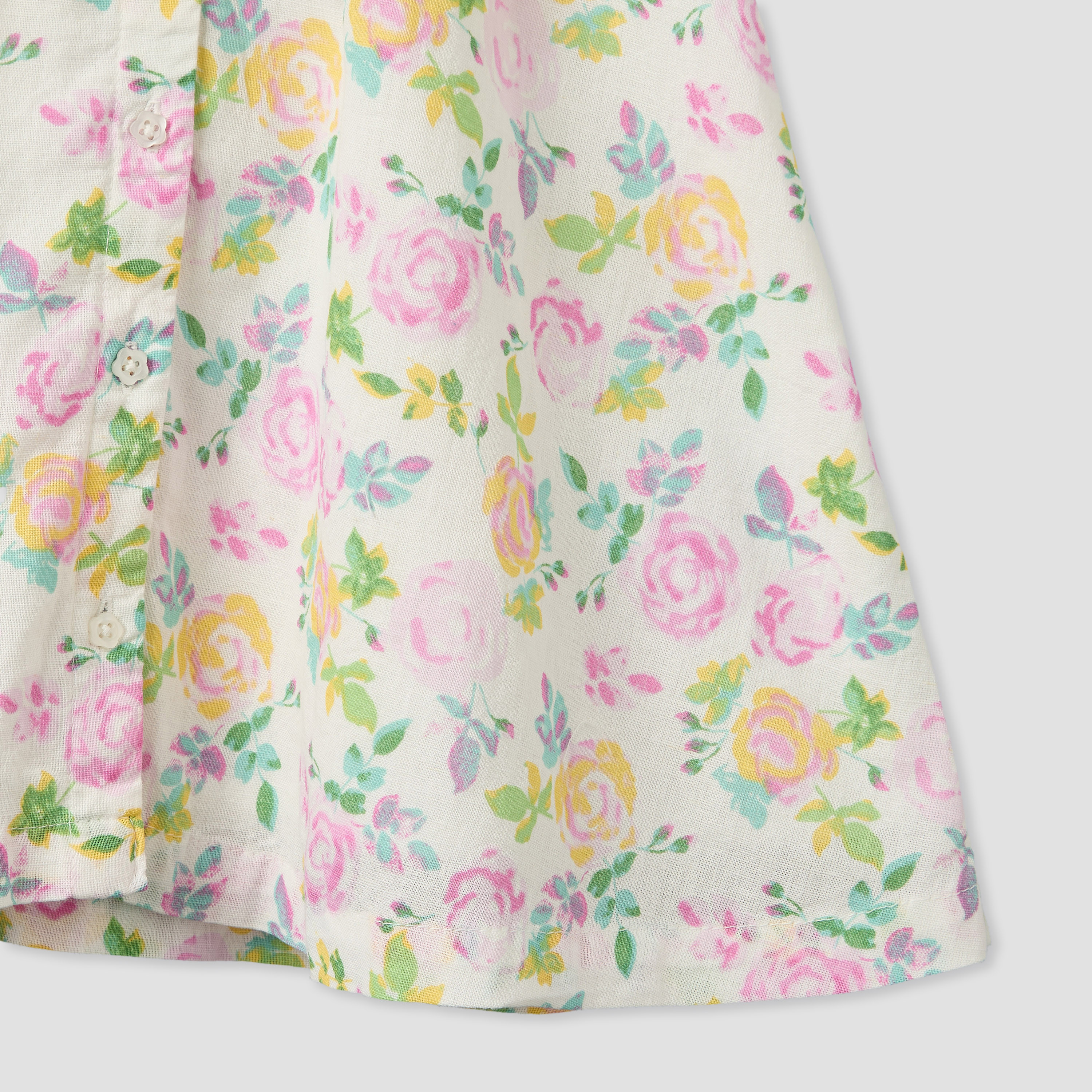 فستان بطول الركبة وياقة بحار وأكمام قصيرة وطبعات زهرية من جونيورز-baby-girls-clothing-dressesandjumpsuits-image-5