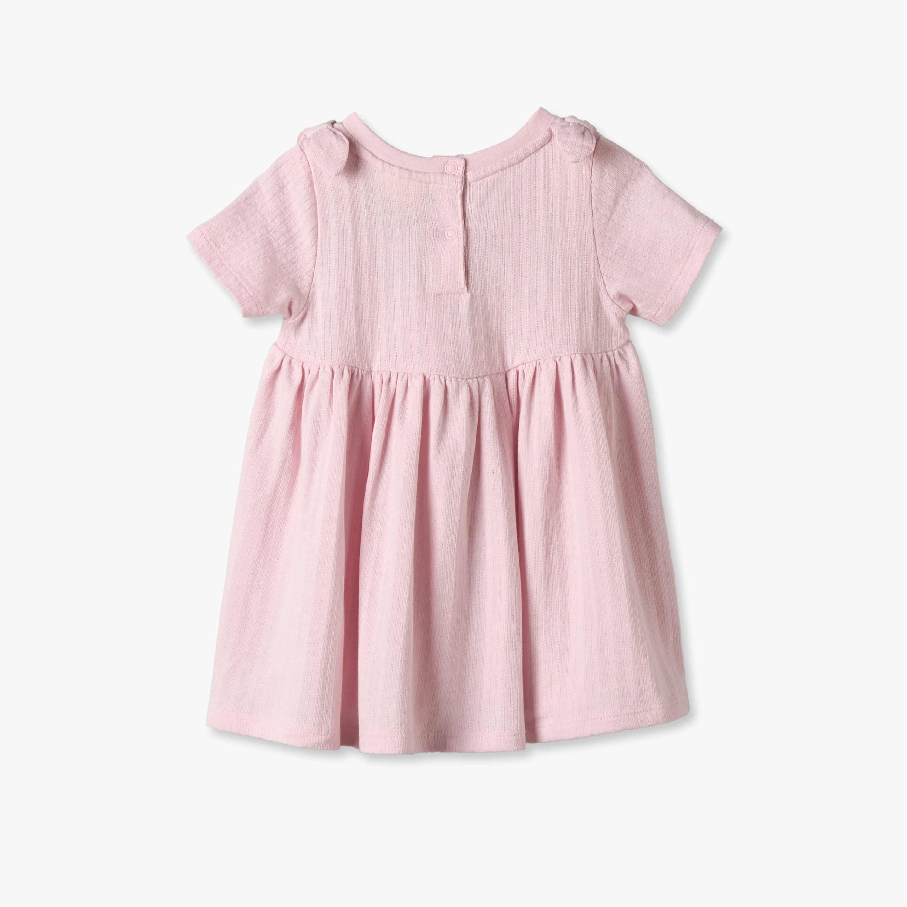 Pack of 2 Juniors Round Neck Short Sleeves Knee Length A-line Dress with Floral Design-baby-girls-clothing-dressesandjumpsuits-image-3