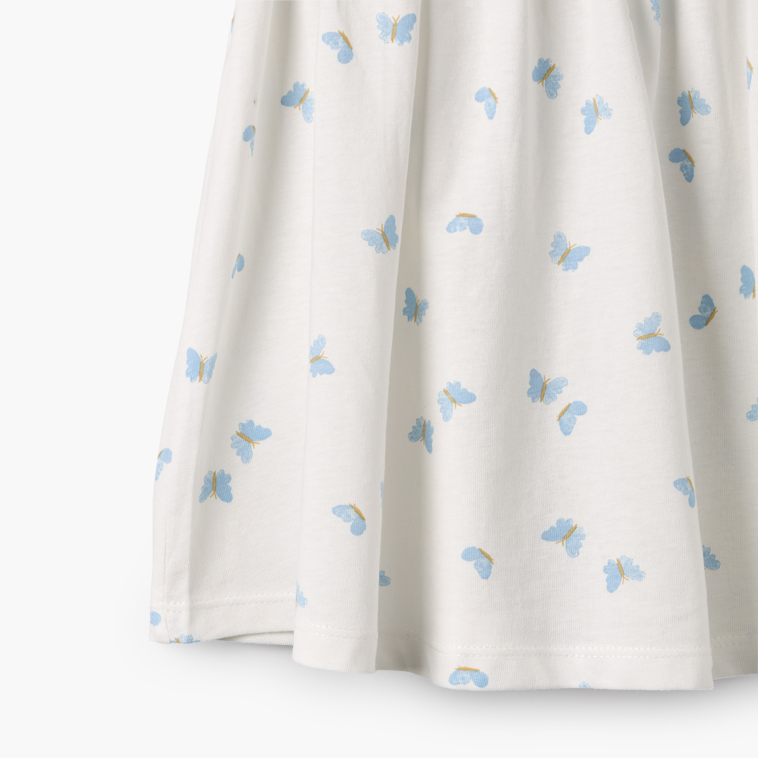 فستان بطول الركبة وياقة مستديرة وأكمام منفوخة وطبعات فراشات من جونيورز-baby-girls-clothing-dressesandjumpsuits-image-6