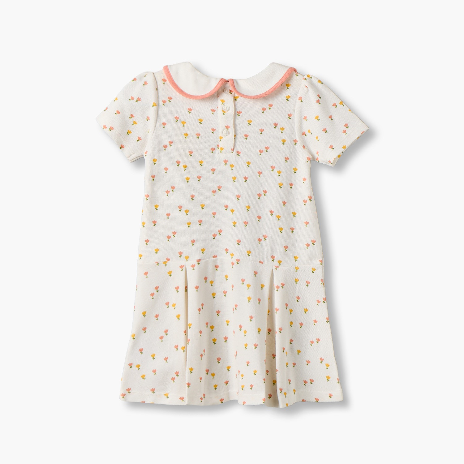 فستان بطول الركبة وياقة بيتر بان وأكمام قصيرة وطبعات زهرية من جونيورز-baby-girls-clothing-dressesandjumpsuits-image-2