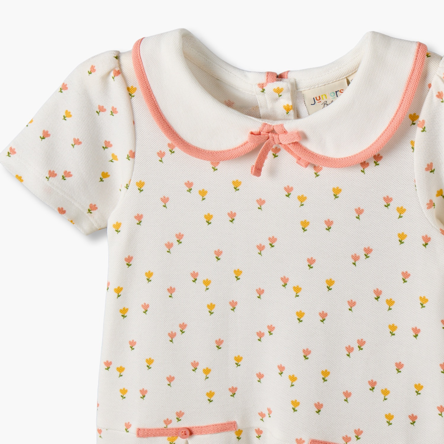 فستان بطول الركبة وياقة بيتر بان وأكمام قصيرة وطبعات زهرية من جونيورز-baby-girls-clothing-dressesandjumpsuits-image-3