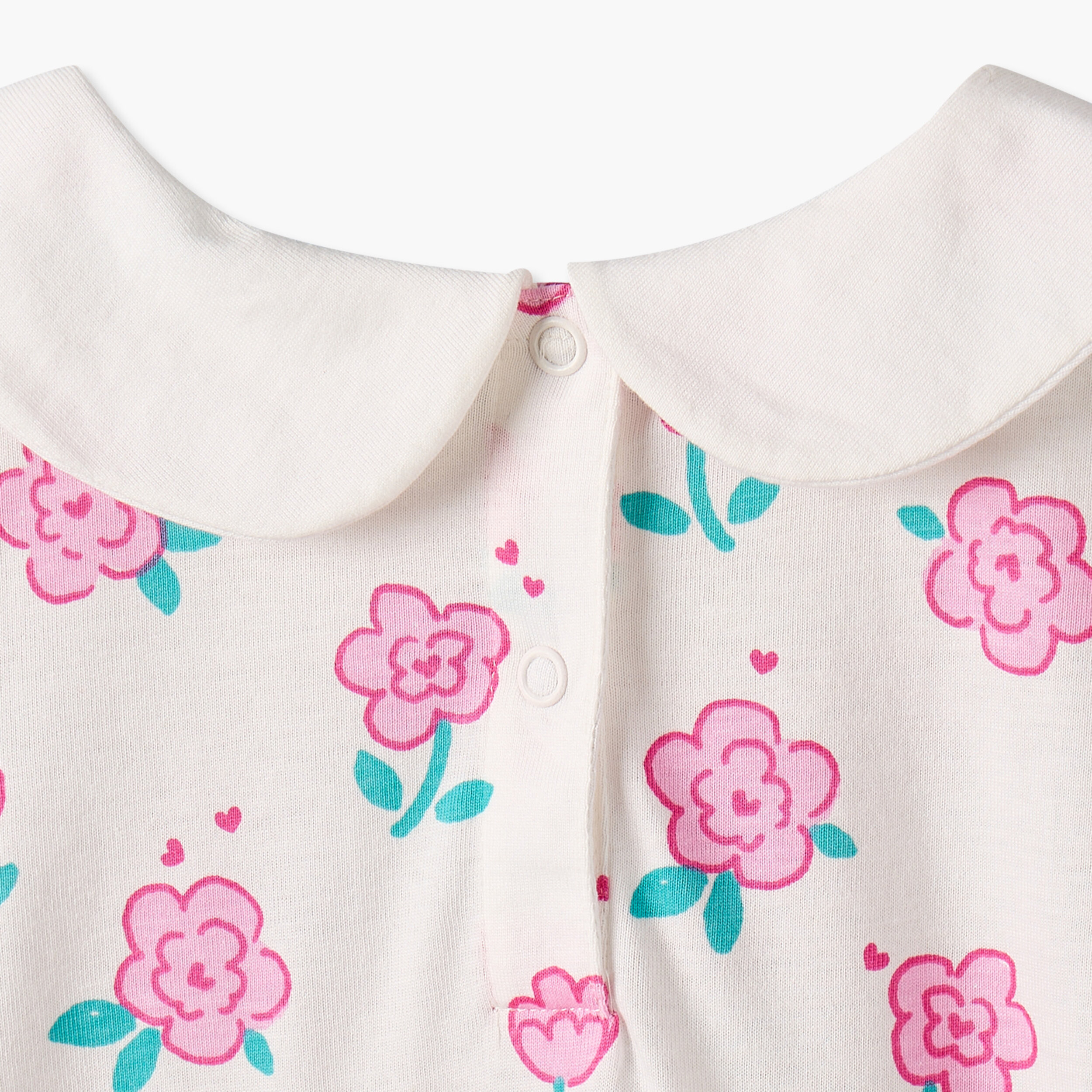Juniors Peter Pan Collar Long Sleeves Knee Length Dress with Floral Print-baby-girls-clothing-dressesandjumpsuits-image-5
