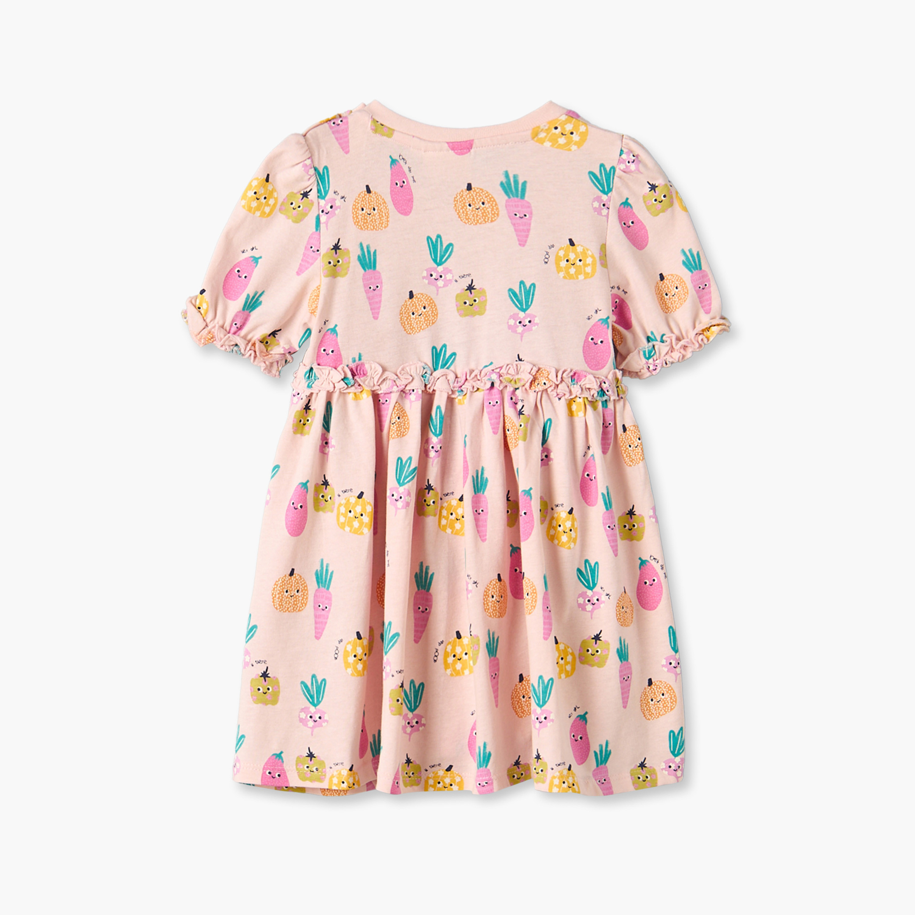 فستان طول الركبة برقبة مستديرة وأكمام قصيرة وطبعات من جونيورز - عبوة من قطعتين-baby-girls-clothing-dressesandjumpsuits-image-4