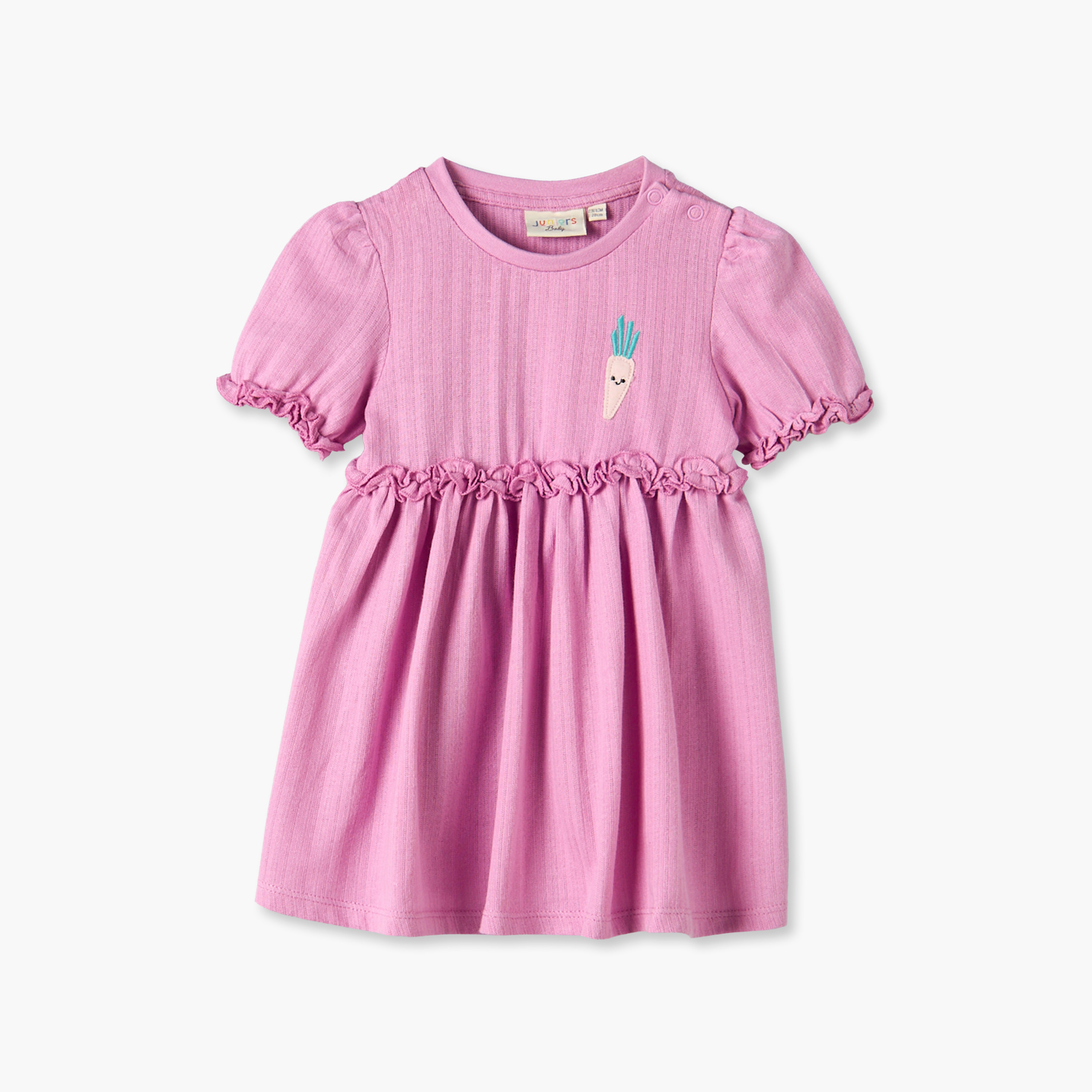فستان طول الركبة برقبة مستديرة وأكمام قصيرة وطبعات من جونيورز - عبوة من قطعتين-baby-girls-clothing-dressesandjumpsuits-image-5