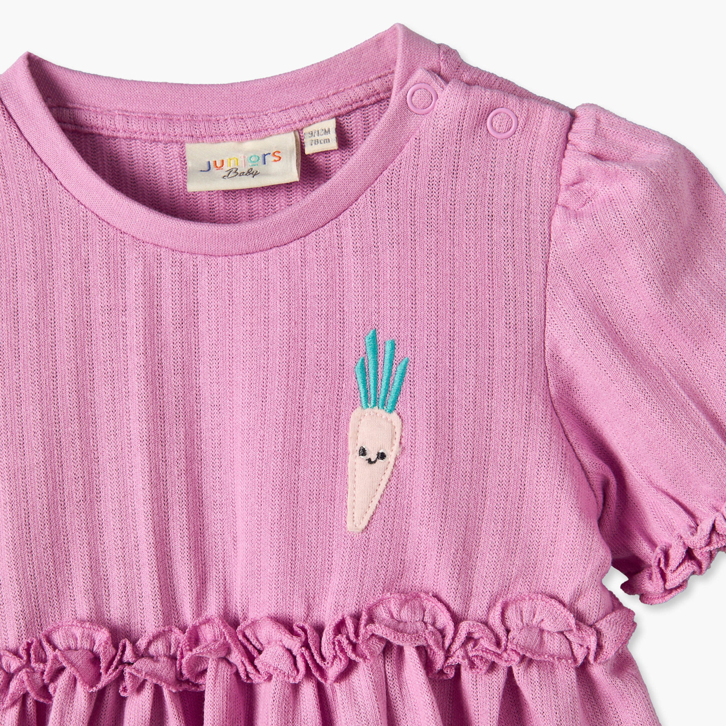 فستان طول الركبة برقبة مستديرة وأكمام قصيرة وطبعات من جونيورز - عبوة من قطعتين-baby-girls-clothing-dressesandjumpsuits-image-6