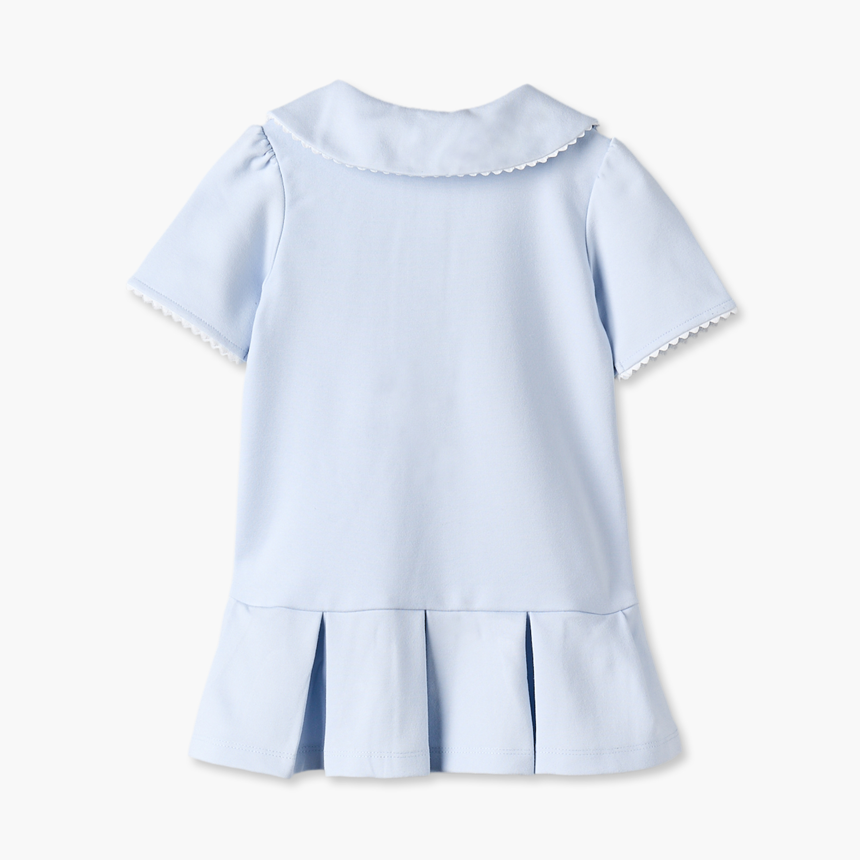 Juniors Peter Pan Collar Short Sleeves Drop Waist Dress with Lace Trim-baby-girls-clothing-dressesandjumpsuits-image-3