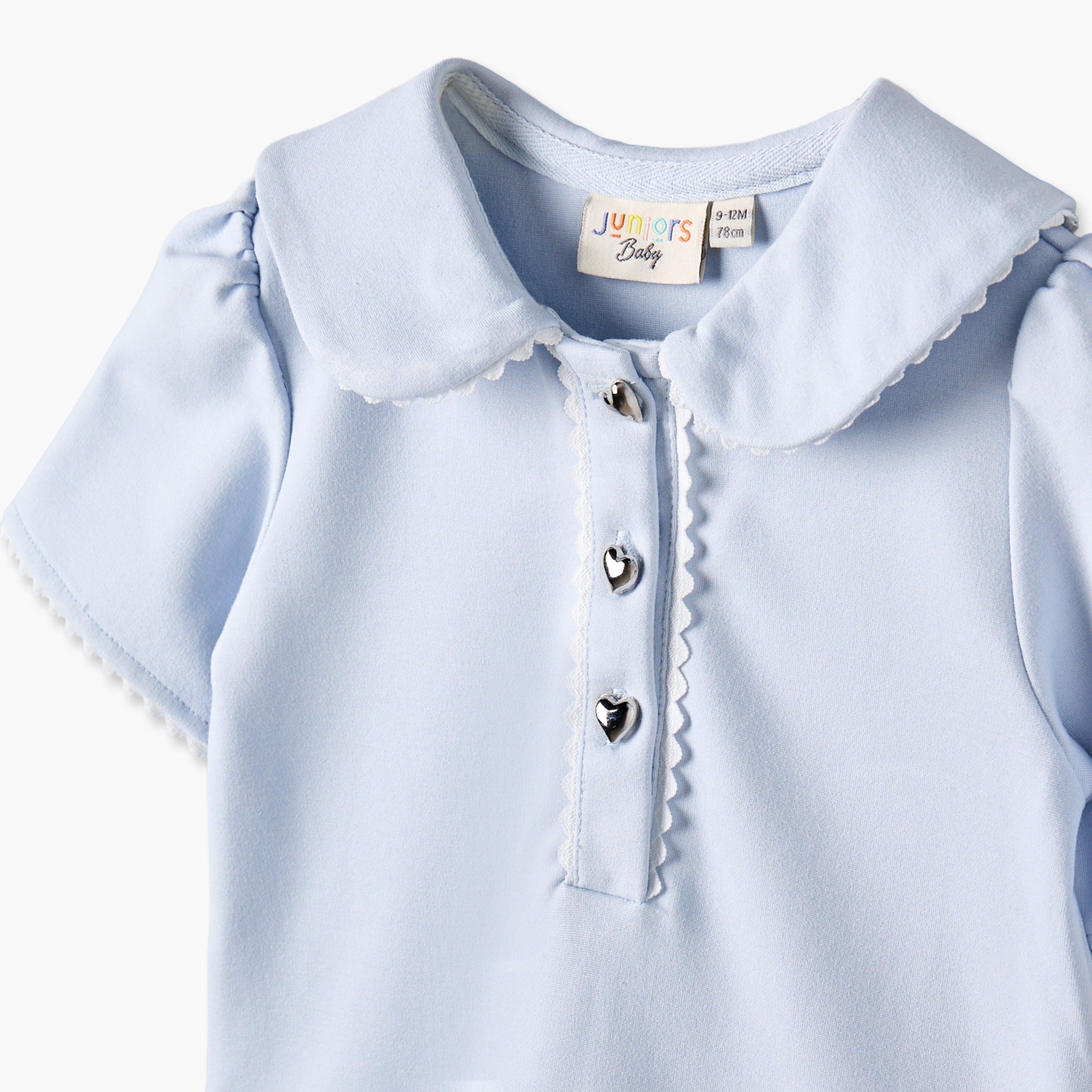 Juniors Peter Pan Collar Short Sleeves Drop Waist Dress with Lace Trim-baby-girls-clothing-dressesandjumpsuits-image-4