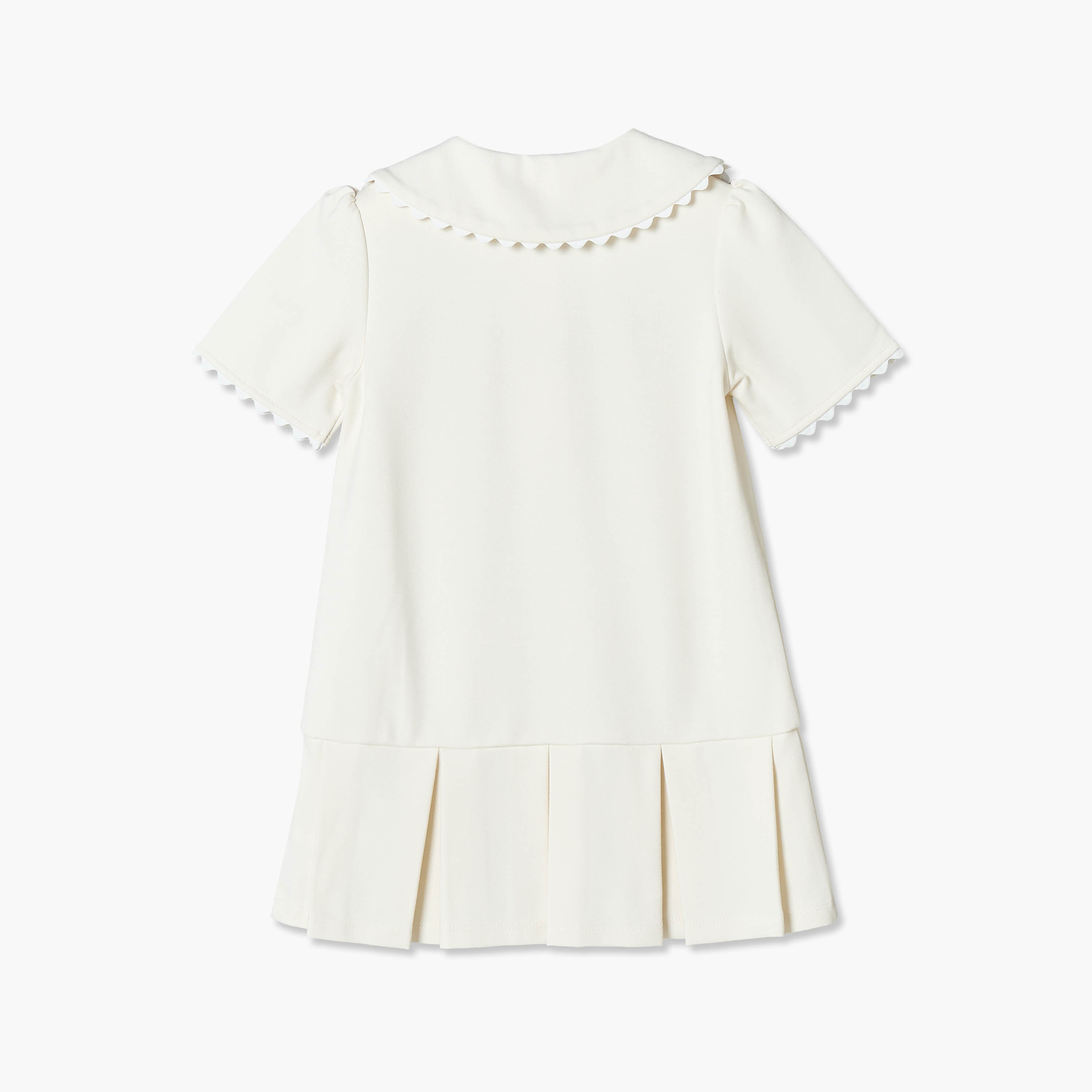 فستان بطول الركبة وياقة وأكمام قصيرة وخصر منسدل وكسرات من جونيورز-baby-girls-clothing-dressesandjumpsuits-image-2