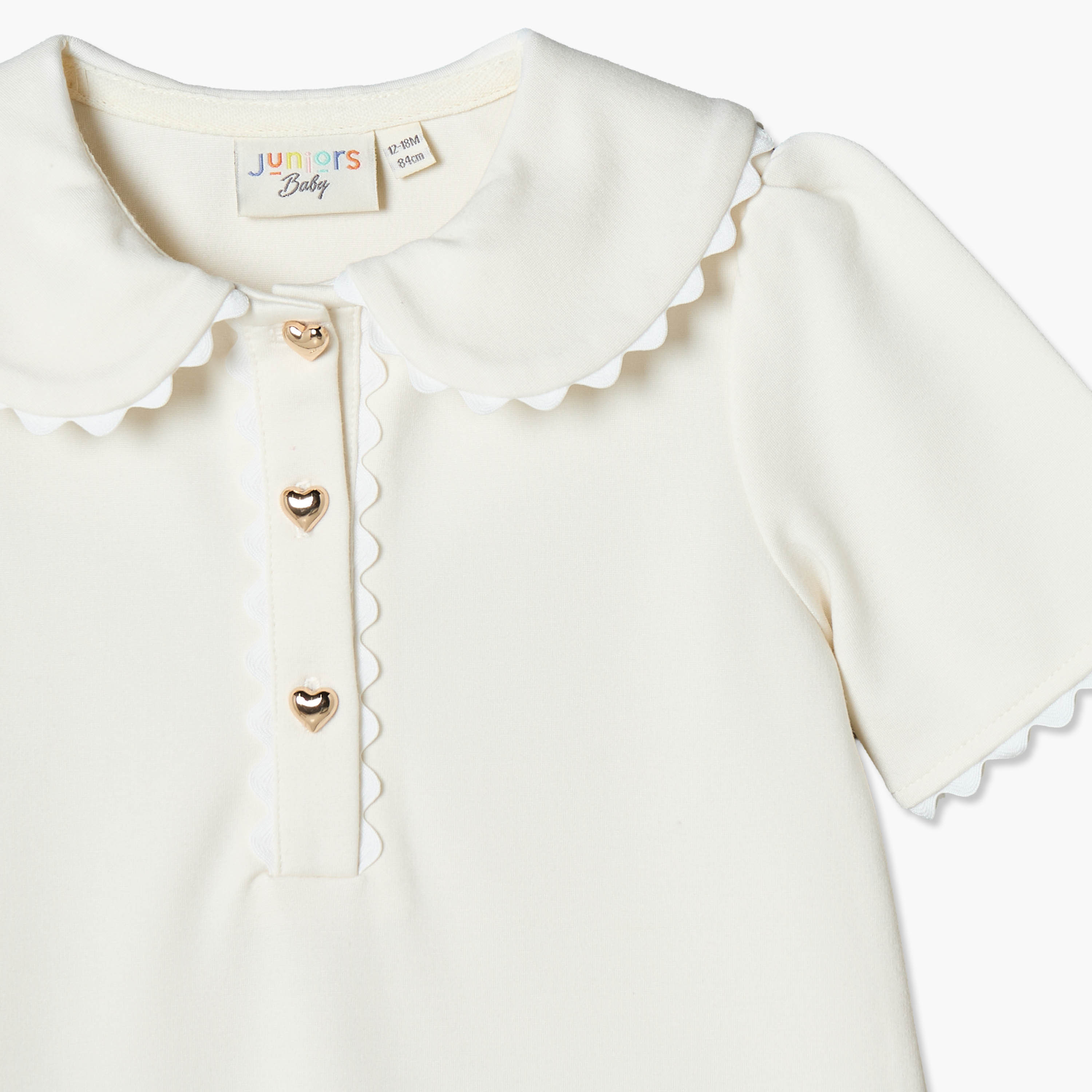 فستان بطول الركبة وياقة وأكمام قصيرة وخصر منسدل وكسرات من جونيورز-baby-girls-clothing-dressesandjumpsuits-image-3