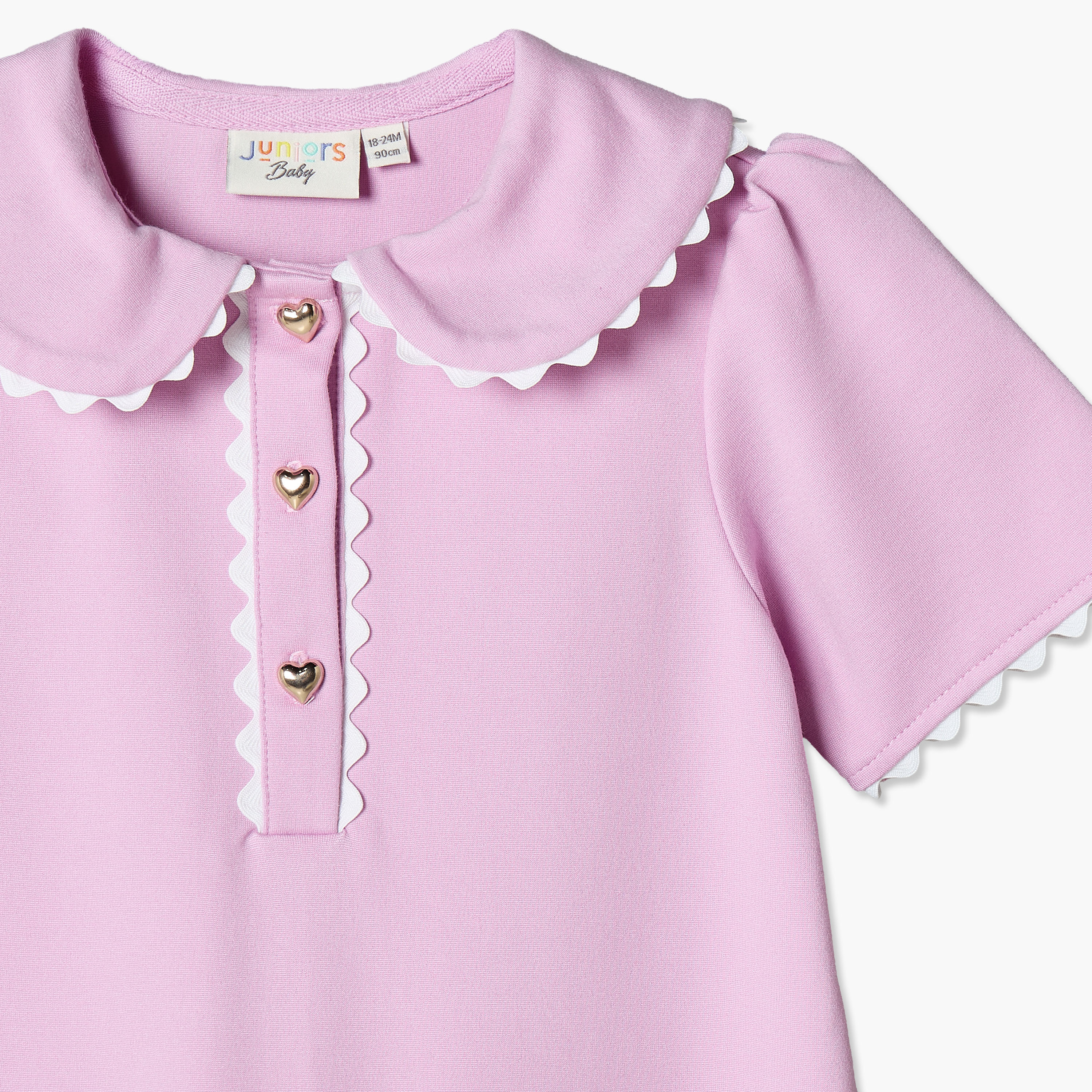 فستان بطول الركبة وياقة وأكمام قصيرة وخصر منسدل وطبعات من جونيورز-baby-girls-clothing-dressesandjumpsuits-image-3