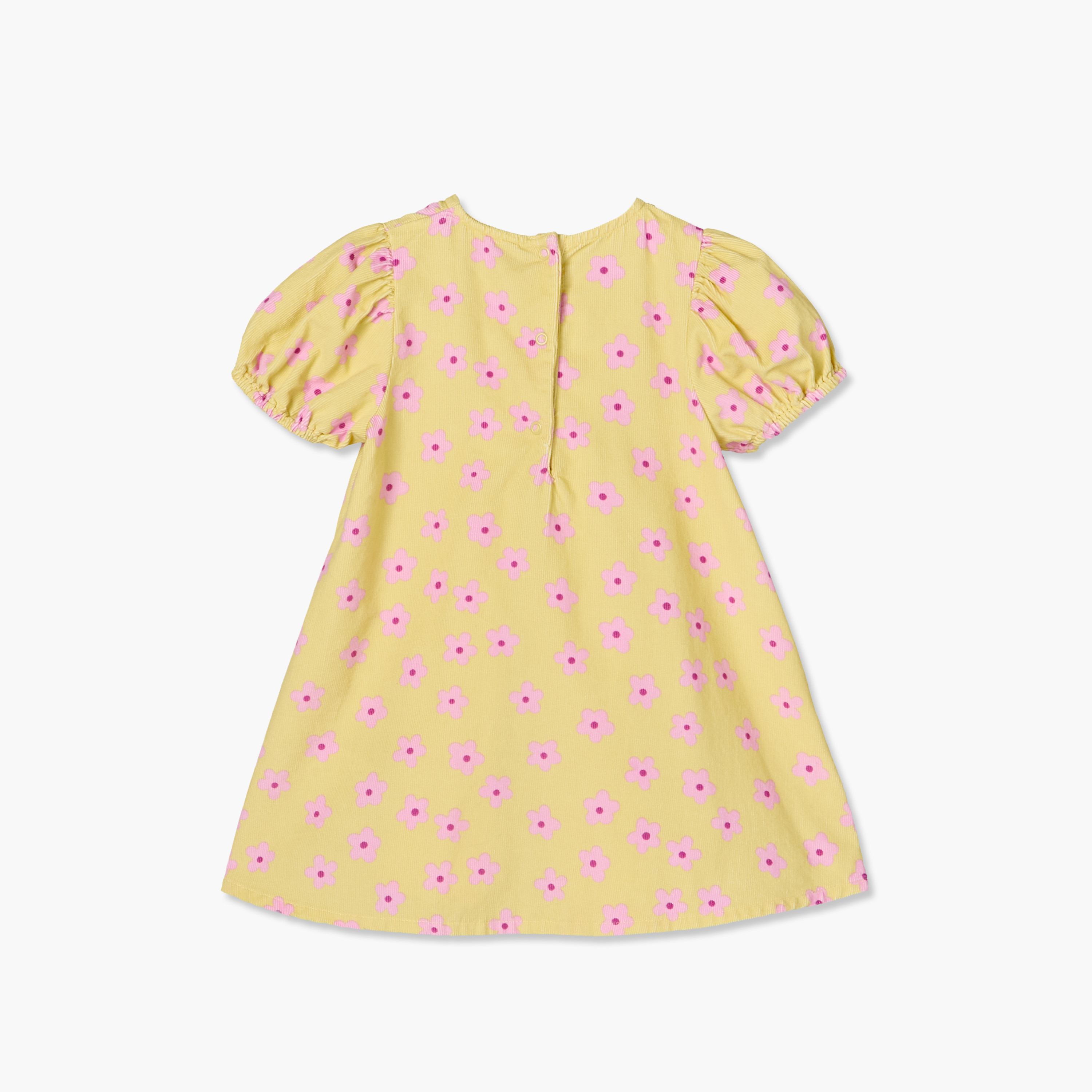 فستان بياقة مستديرة بأكمام قصيرة بطول الركبة بطبعات زهور من جونيورز-baby-girls-clothing-dressesandjumpsuits-image-2