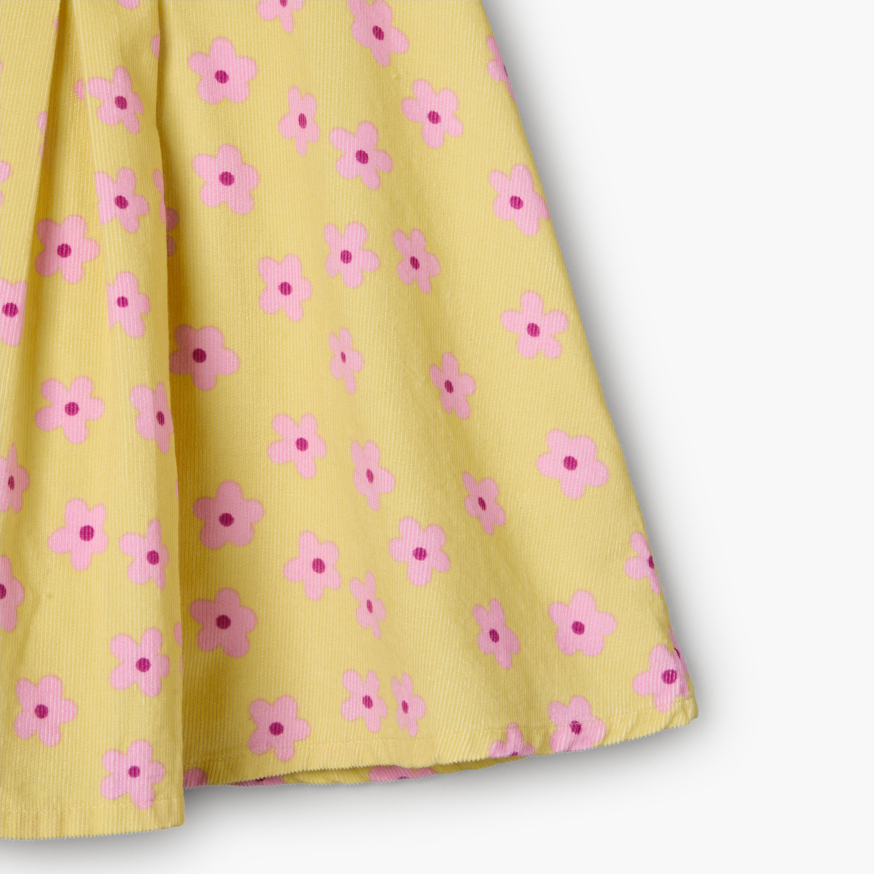 فستان بياقة مستديرة بأكمام قصيرة بطول الركبة بطبعات زهور من جونيورز-baby-girls-clothing-dressesandjumpsuits-image-4