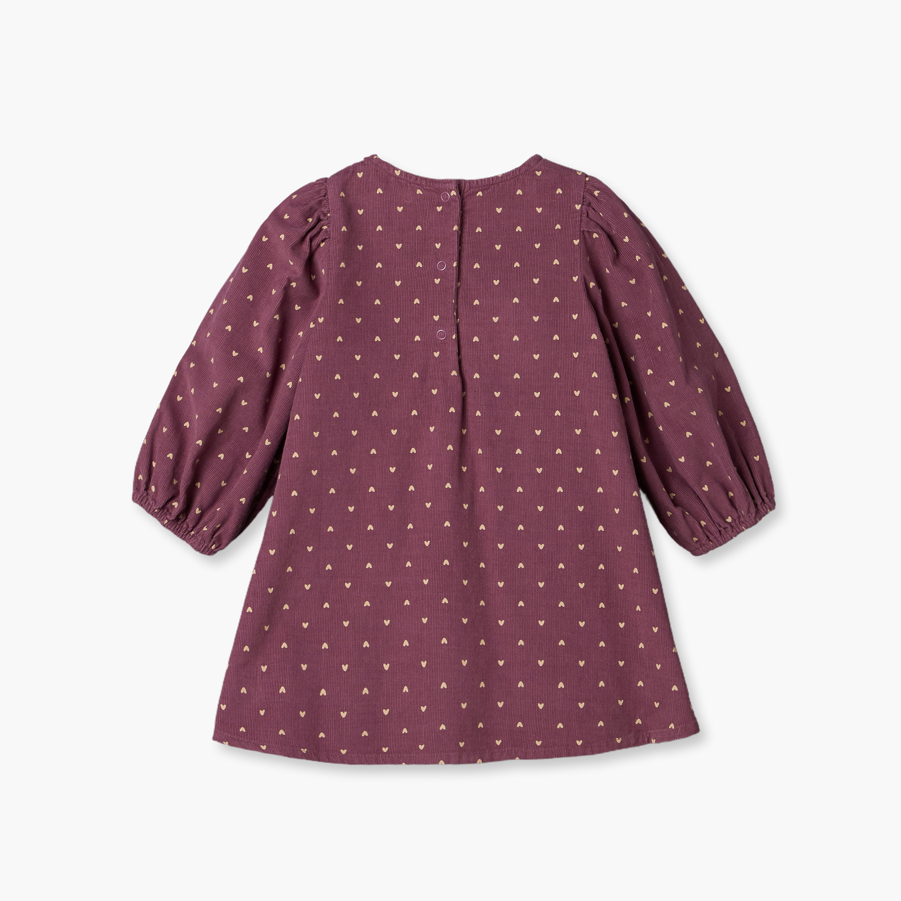 فستان بقصة إيه لاين وياقة مستديرة وأكمام طويلة بطول الركبة وطبعات القلوب من جونيورز-baby-girls-clothing-dressesandjumpsuits-image-3