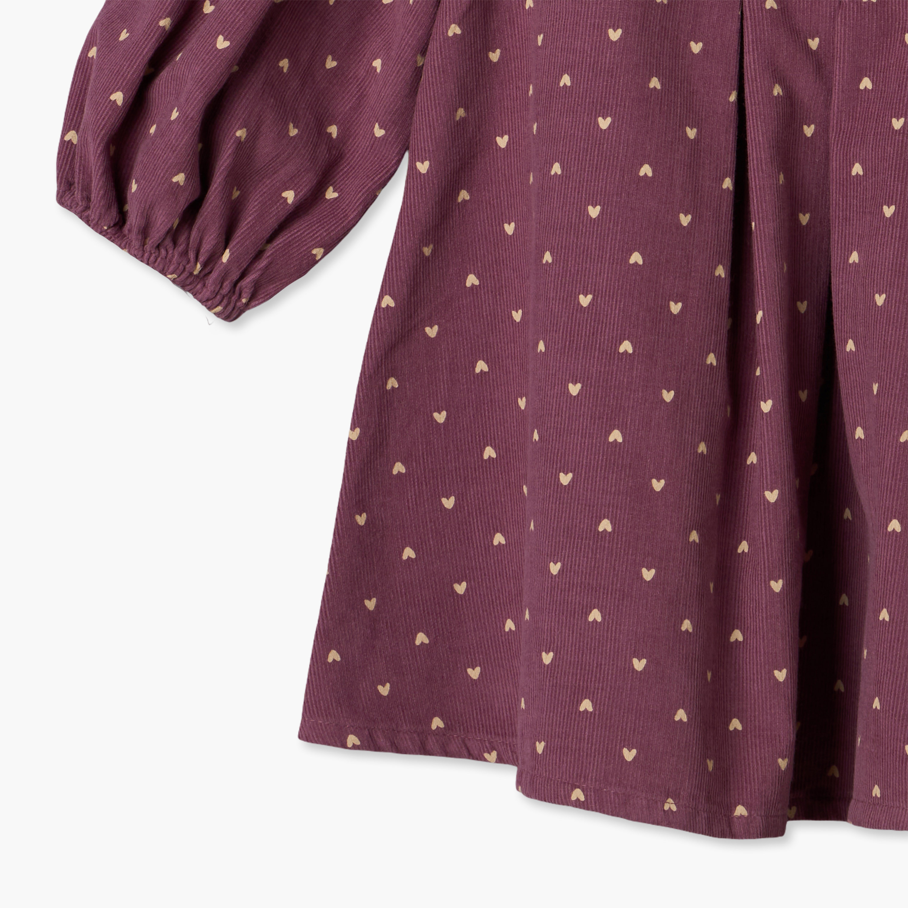فستان بقصة إيه لاين وياقة مستديرة وأكمام طويلة بطول الركبة وطبعات القلوب من جونيورز-baby-girls-clothing-dressesandjumpsuits-image-5