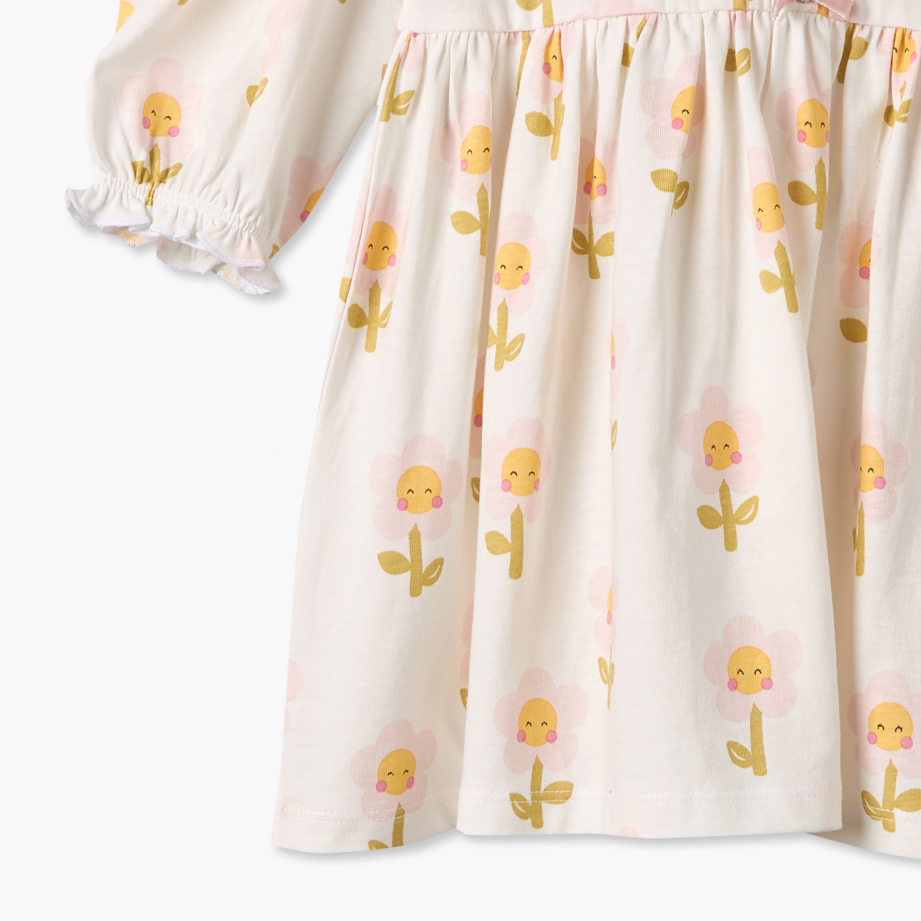 فستان طول الركبة بياقة مستديرة وأكمام طويلة وطبعات من جونيورز-baby-girls-clothing-dressesandjumpsuits-image-5