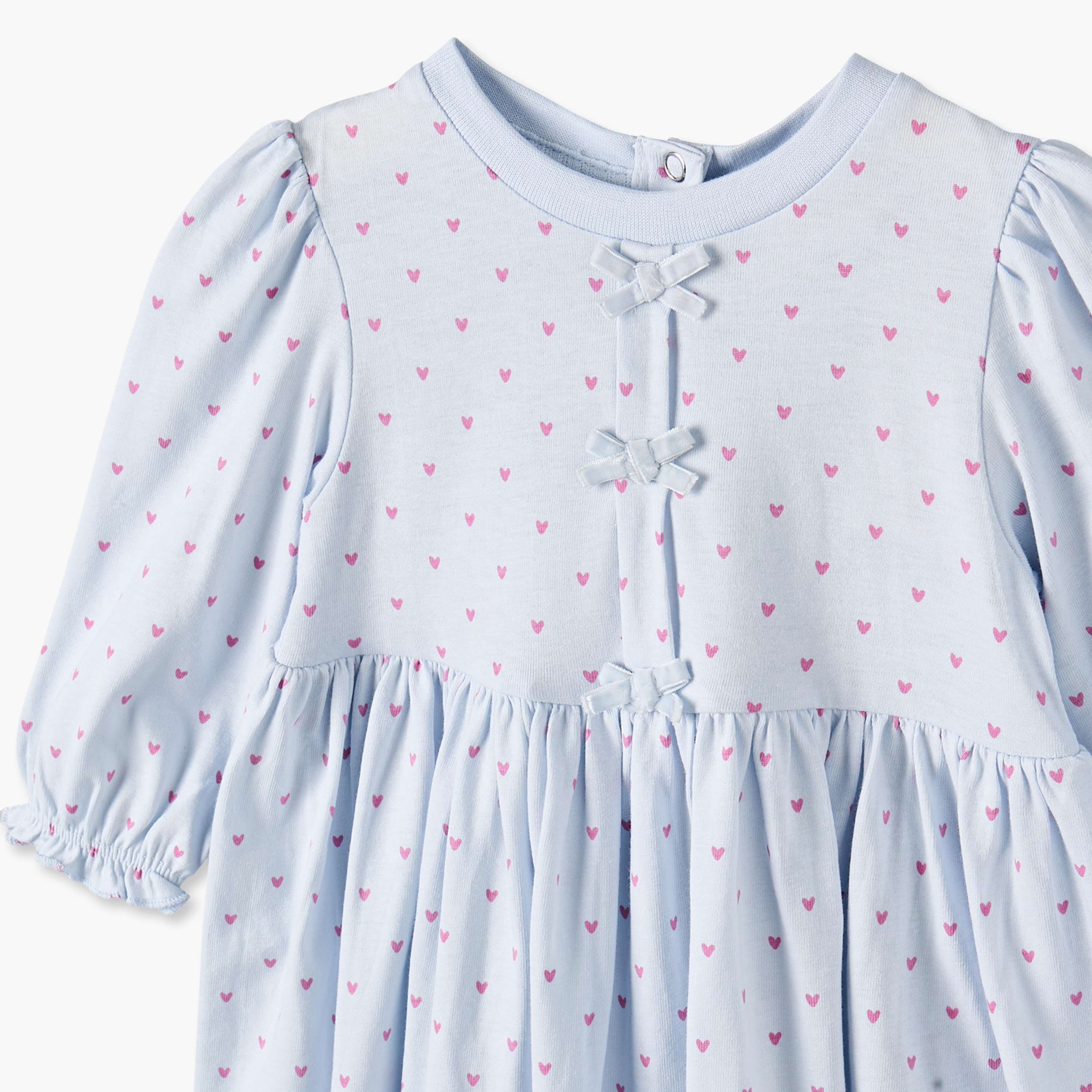 فستان بطول الركبة وياقة مستديرة وأكمام طويلة وطبعات قلب من جونيورز-baby-girls-clothing-dressesandjumpsuits-image-4