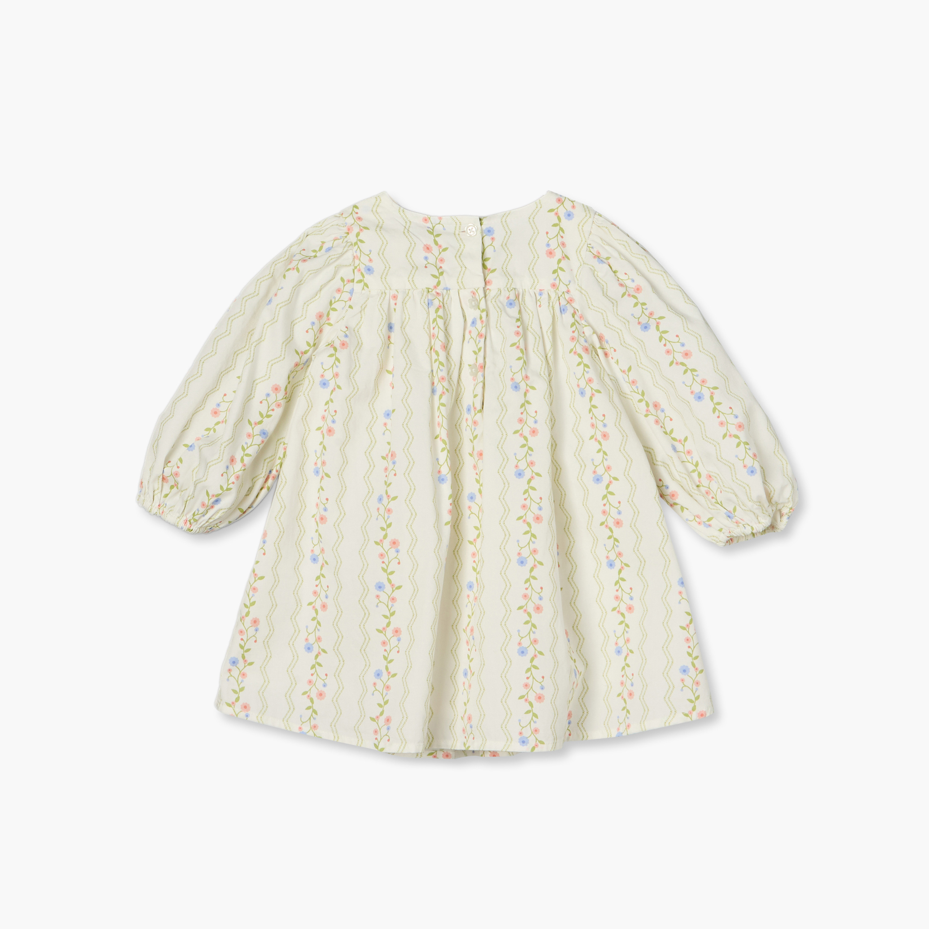 Juniors Round Neck Long Sleeves Knee Length Dress with Floral Print-baby-girls-clothing-dressesandjumpsuits-image-2