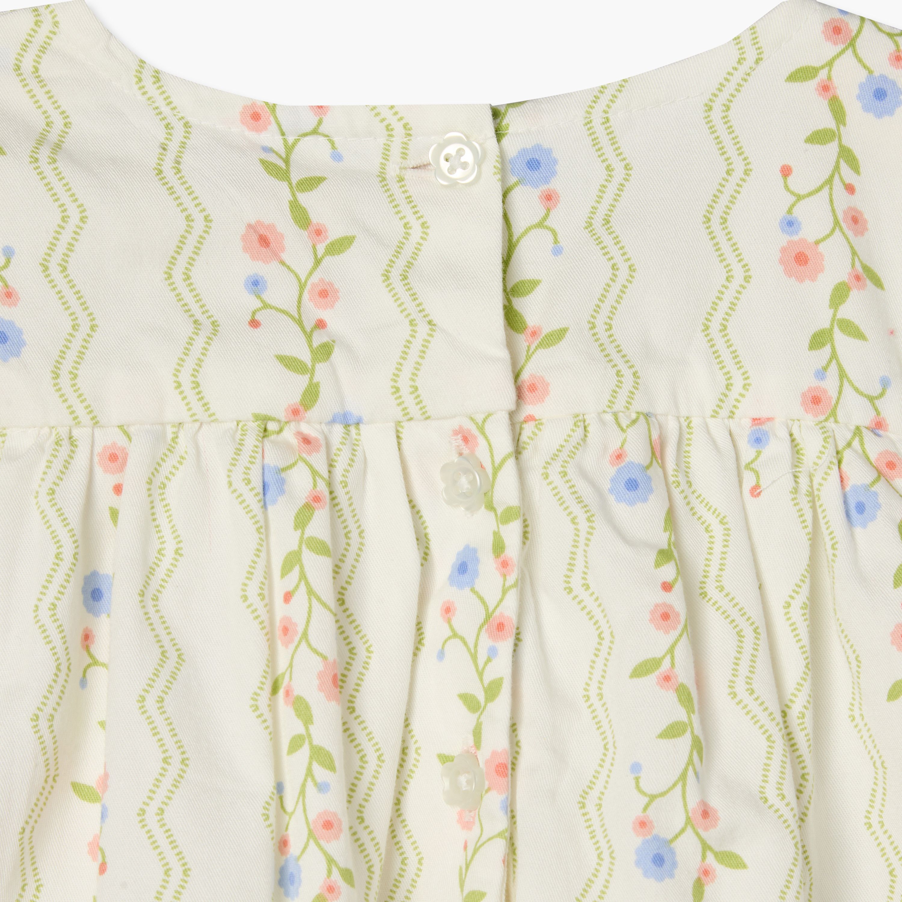 Juniors Round Neck Long Sleeves Knee Length Dress with Floral Print-baby-girls-clothing-dressesandjumpsuits-image-5