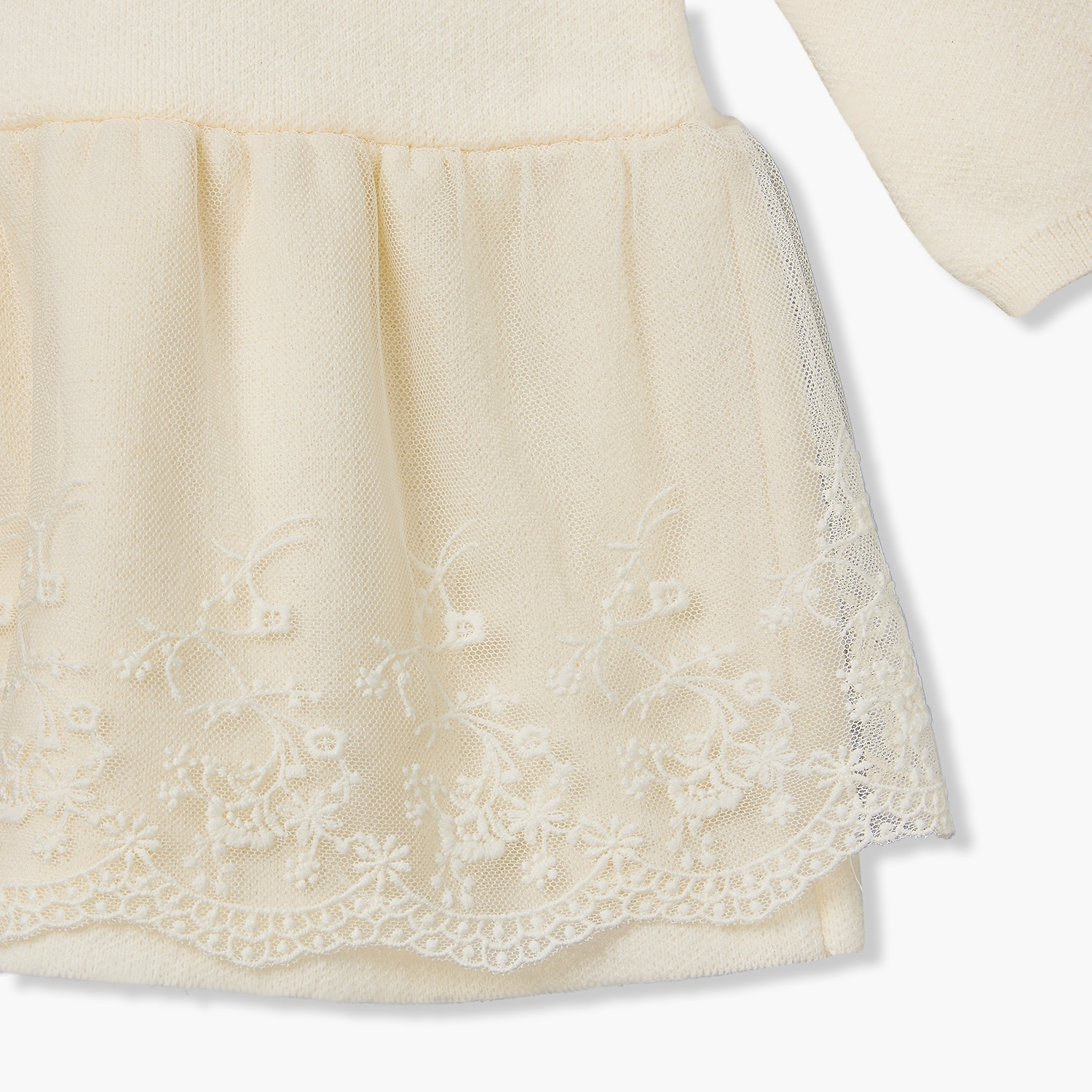 Juniors Round Neck Long Sleeves Knee Length A-line Dress with Applique-baby-girls-clothing-dressesandjumpsuits-image-5
