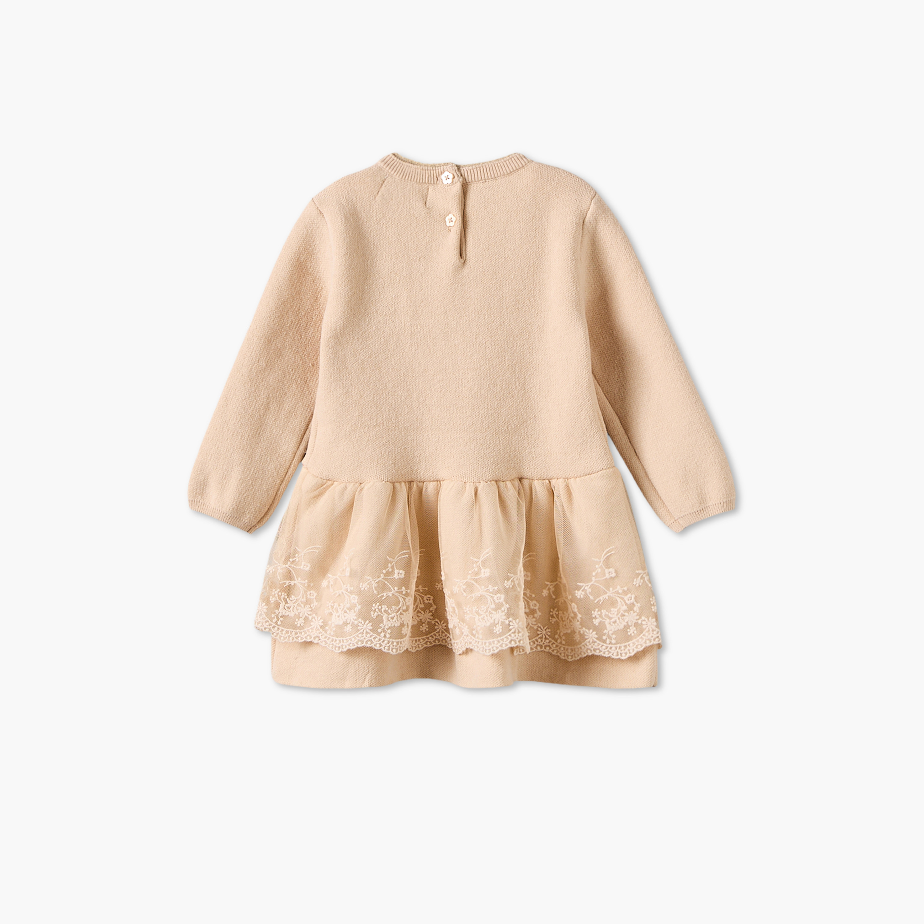 Set of 2 Juniors Round Neck Long Sleeves Knee Length Dress with Tights-baby-girls-clothing-dressesandjumpsuits-image-4
