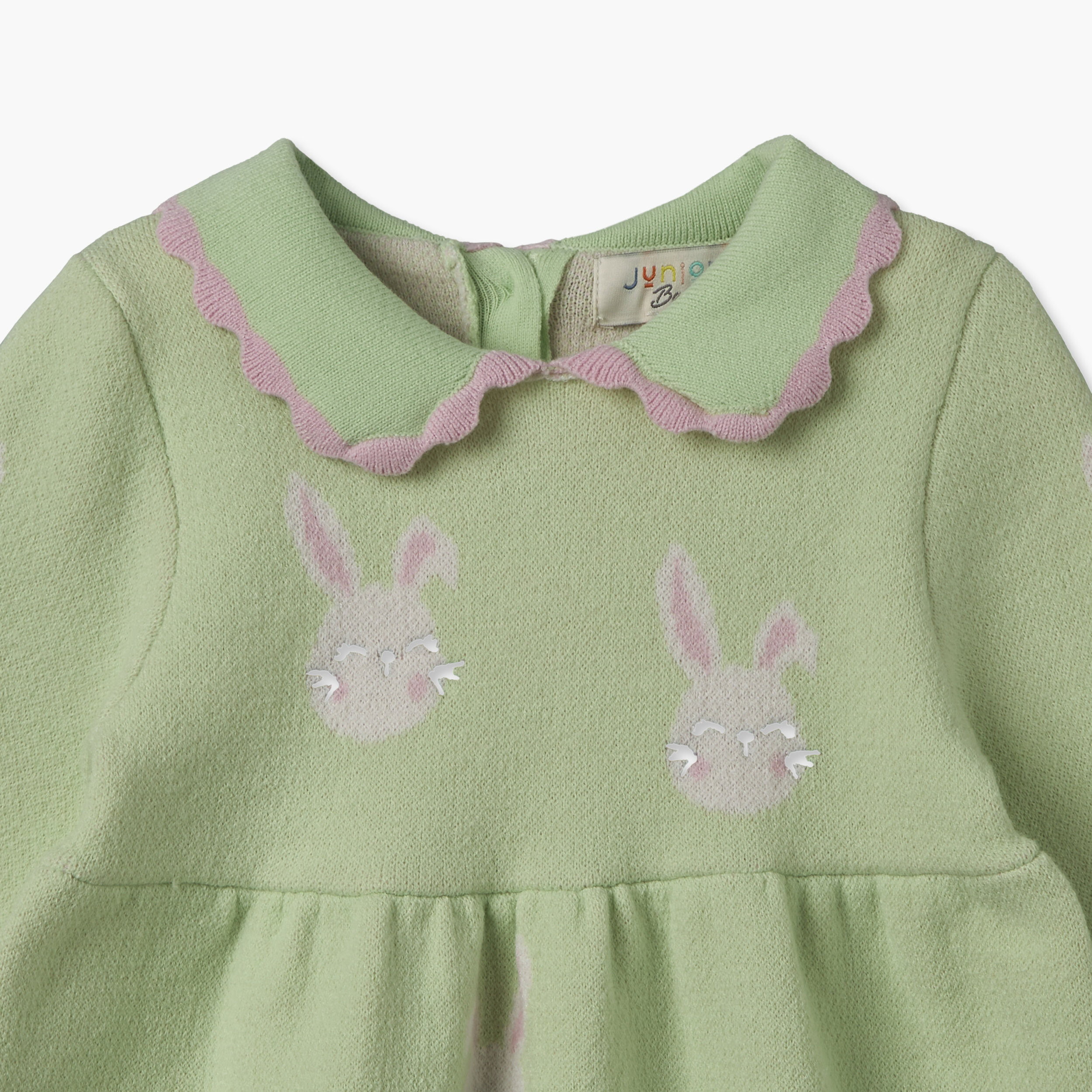 Juniors Peter Pan Collar Long Sleeves Midi Length A-line Dress and Tights with Cat Print-baby-girls-clothing-dressesandjumpsuits-image-5