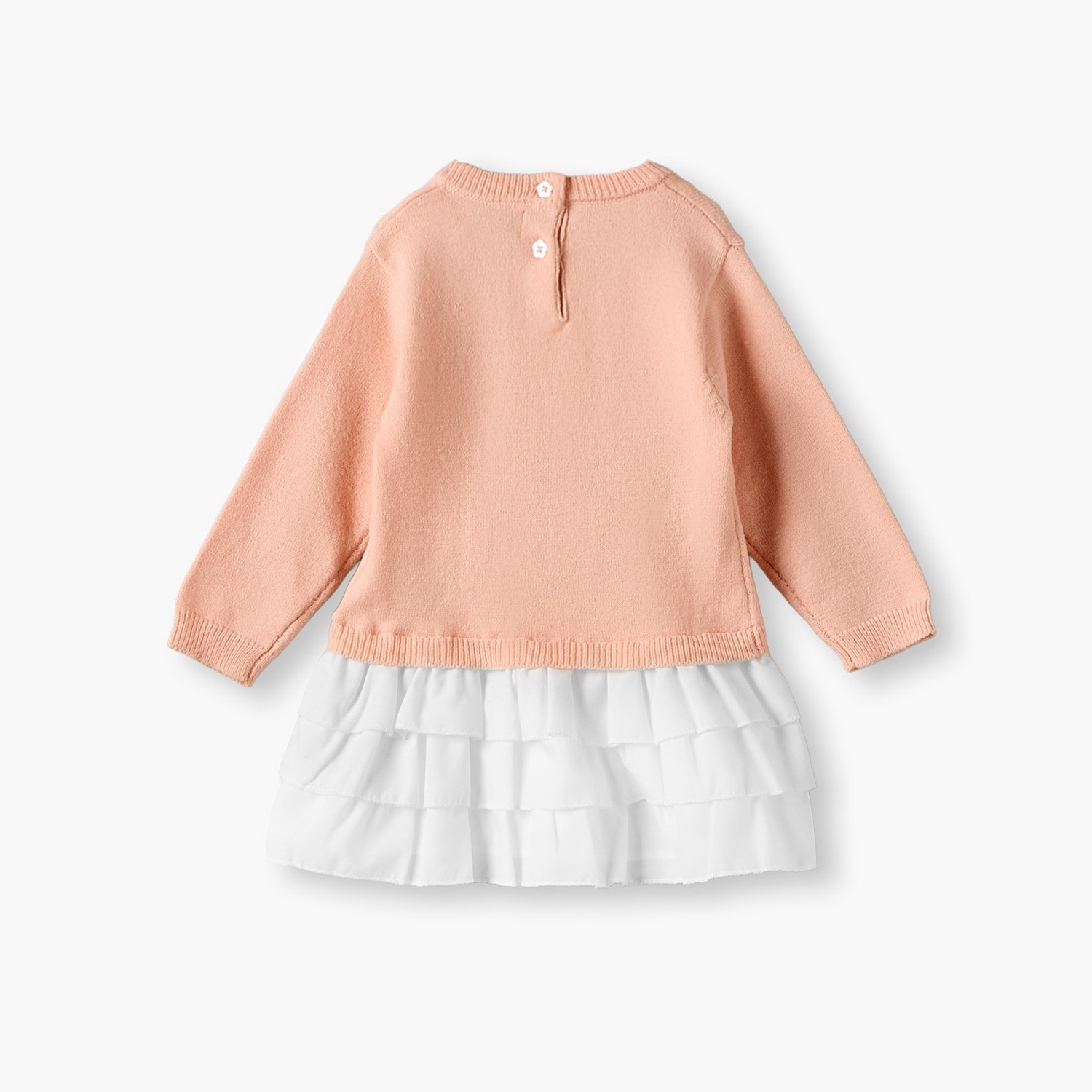 Juniors Round Neck Long Sleeves Knee Length Dress with Tights-baby-girls-clothing-dressesandjumpsuits-image-4