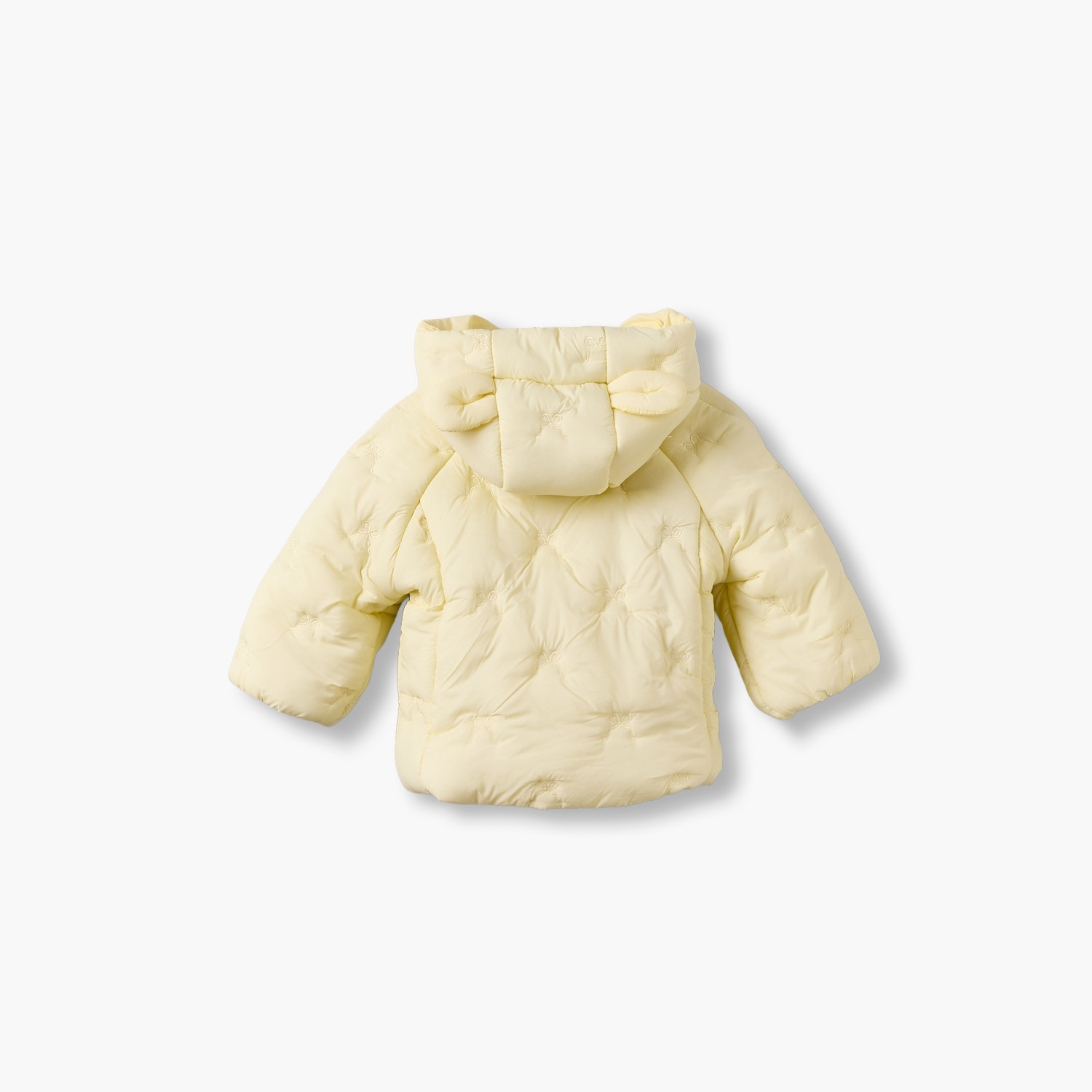 Juniors Hooded Puffer Jacket with Bow Embroidery-baby-girls-clothing-winterwear-jacketsandcoats-image-3