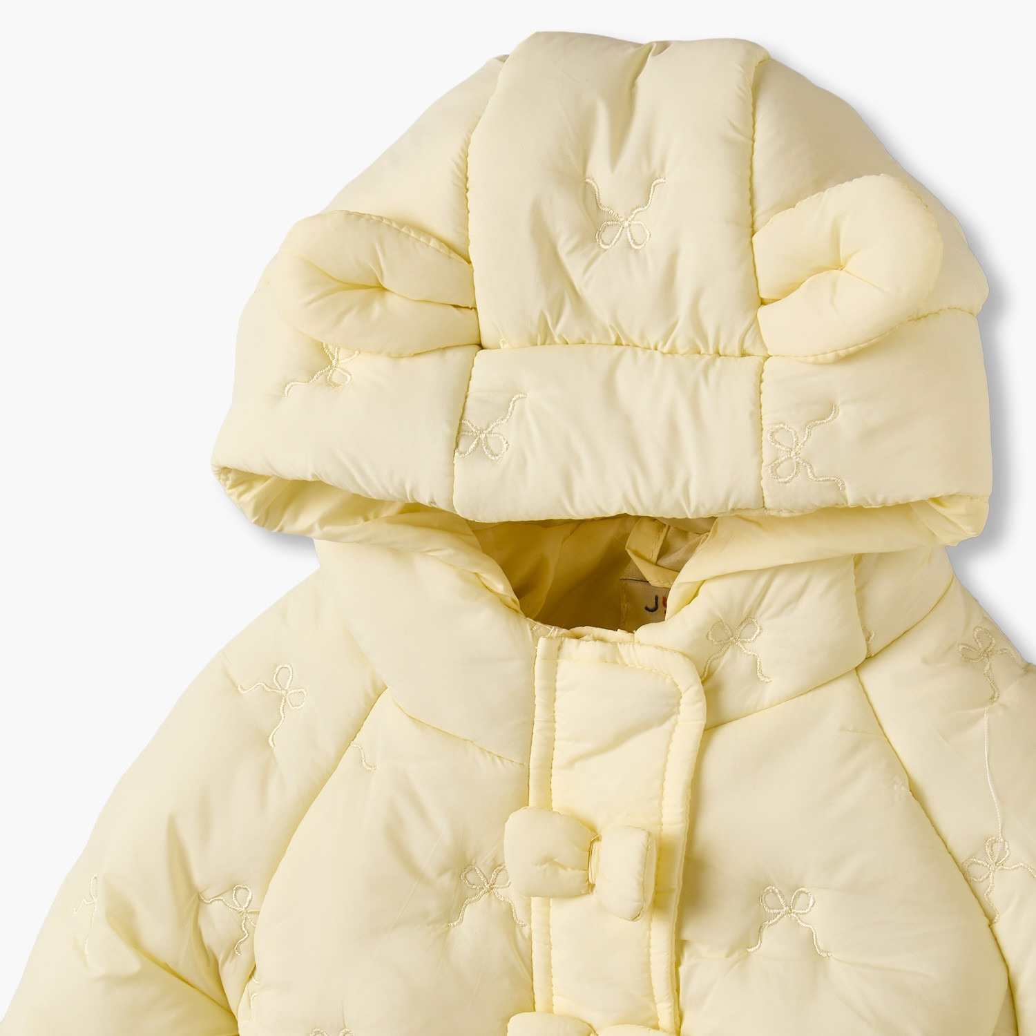 Juniors Hooded Puffer Jacket with Bow Embroidery-baby-girls-clothing-winterwear-jacketsandcoats-image-4