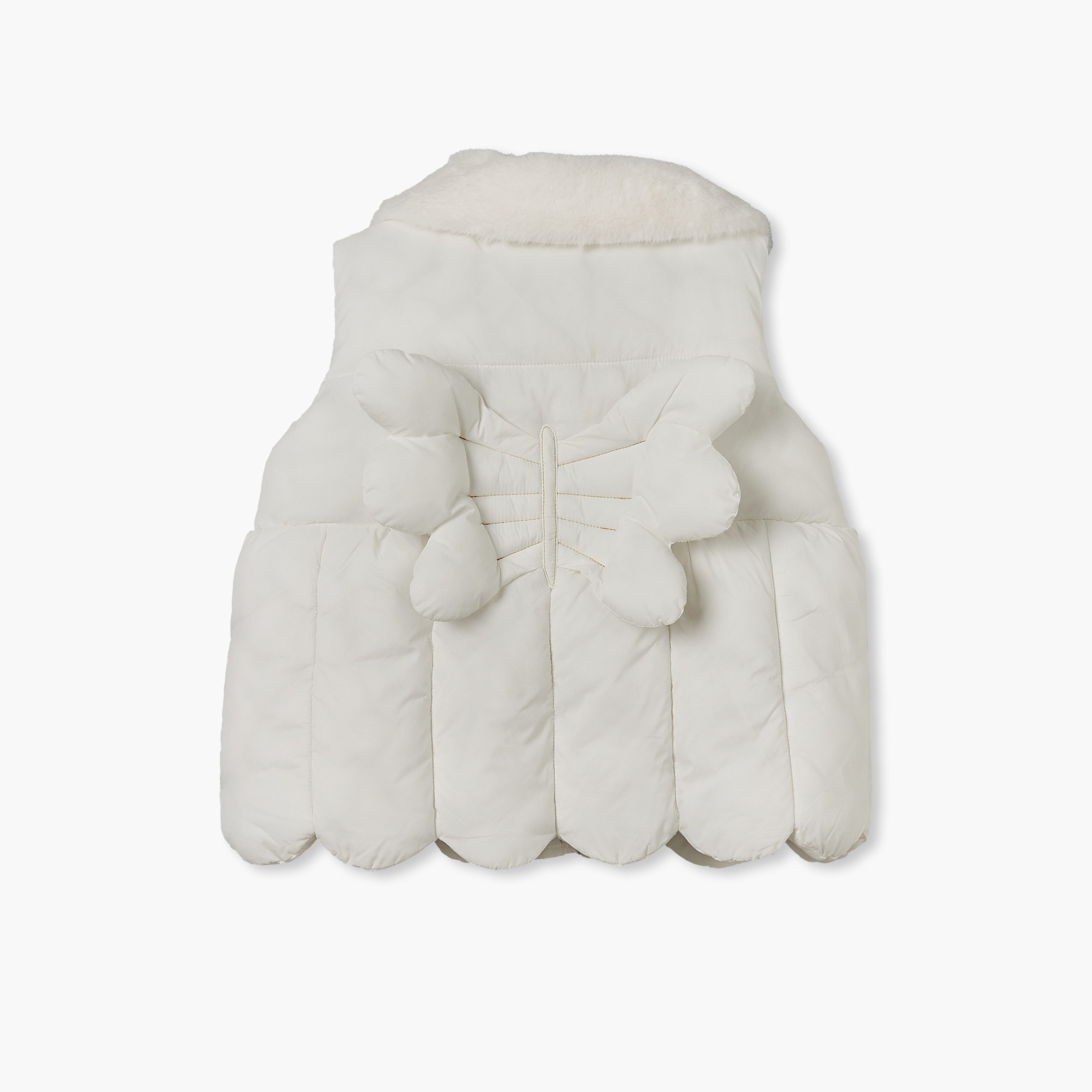 Juniors Quilted Gilet with Snap Button Closure-baby-girls-clothing-winterwear-jacketsandcoats-image-3