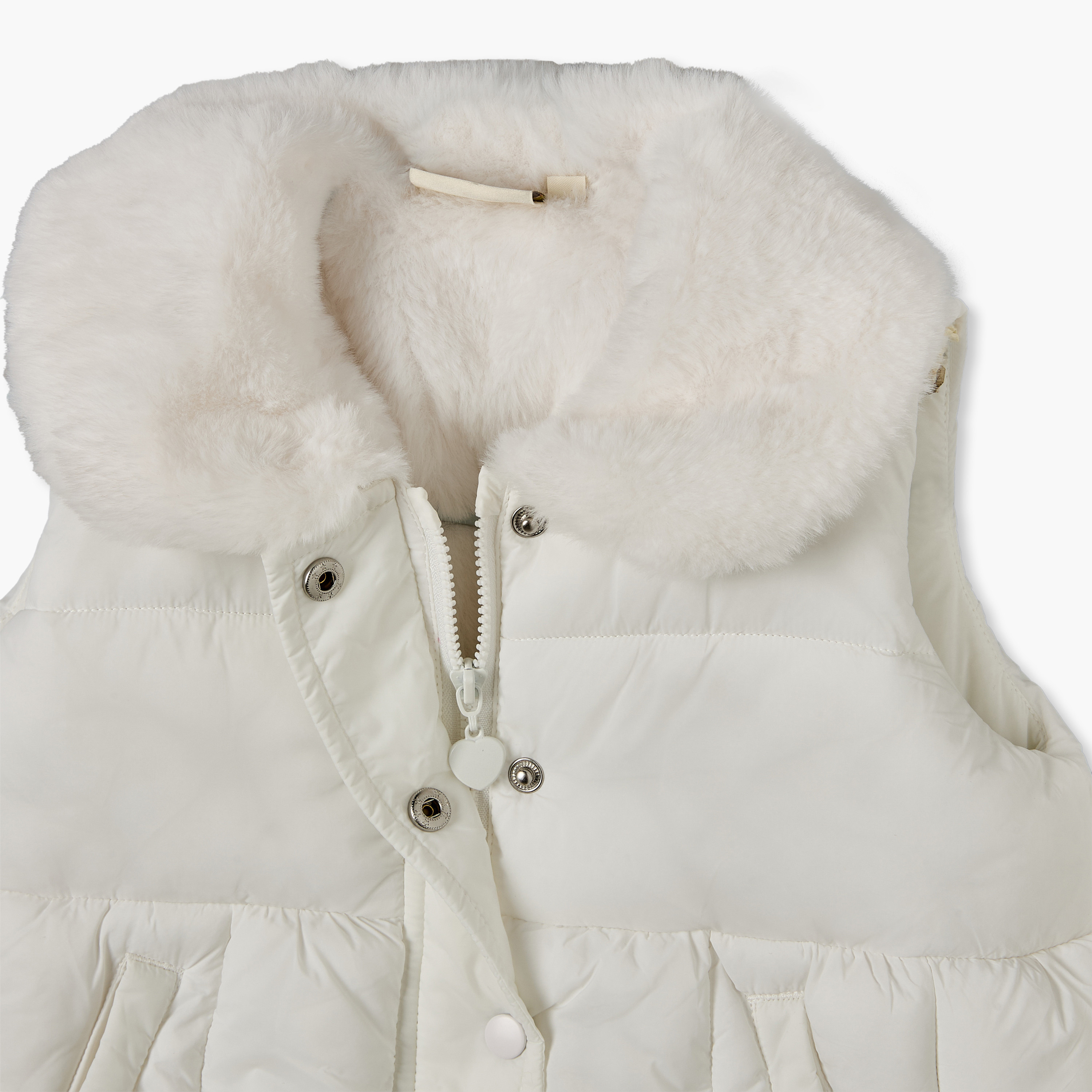 Juniors Quilted Gilet with Snap Button Closure-baby-girls-clothing-winterwear-jacketsandcoats-image-4