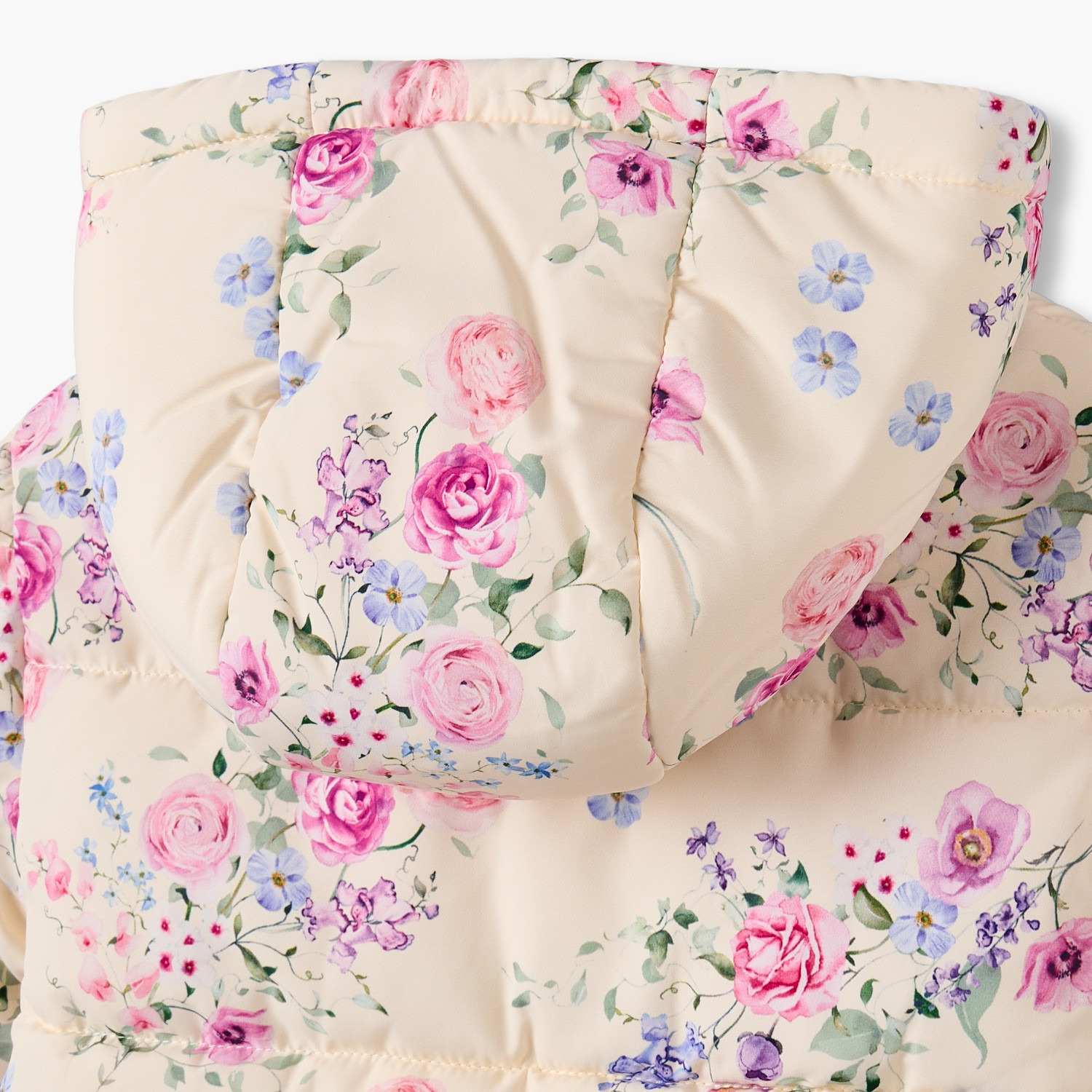 Juniors Hooded Puffer Jacket with Floral Print-baby-girls-clothing-winterwear-jacketsandcoats-image-5