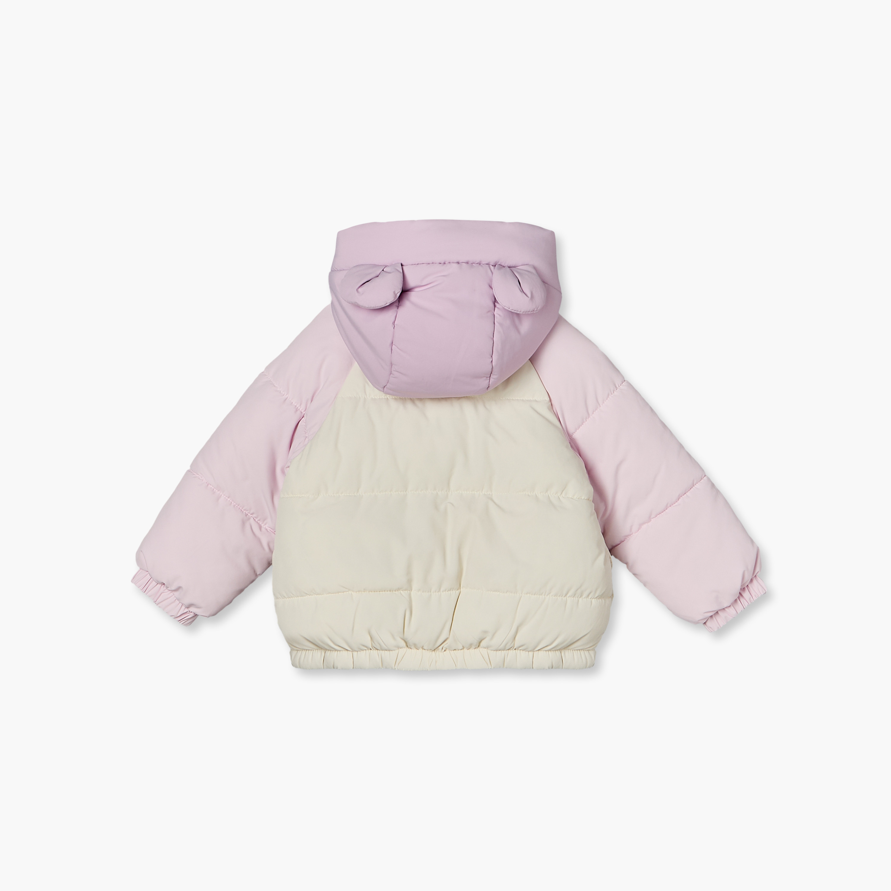جاكيت نفخ بقبعة وزينة قطة وسحاب إغلاق من جونيورز-baby-girls-clothing-winterwear-jacketsandcoats-image-4