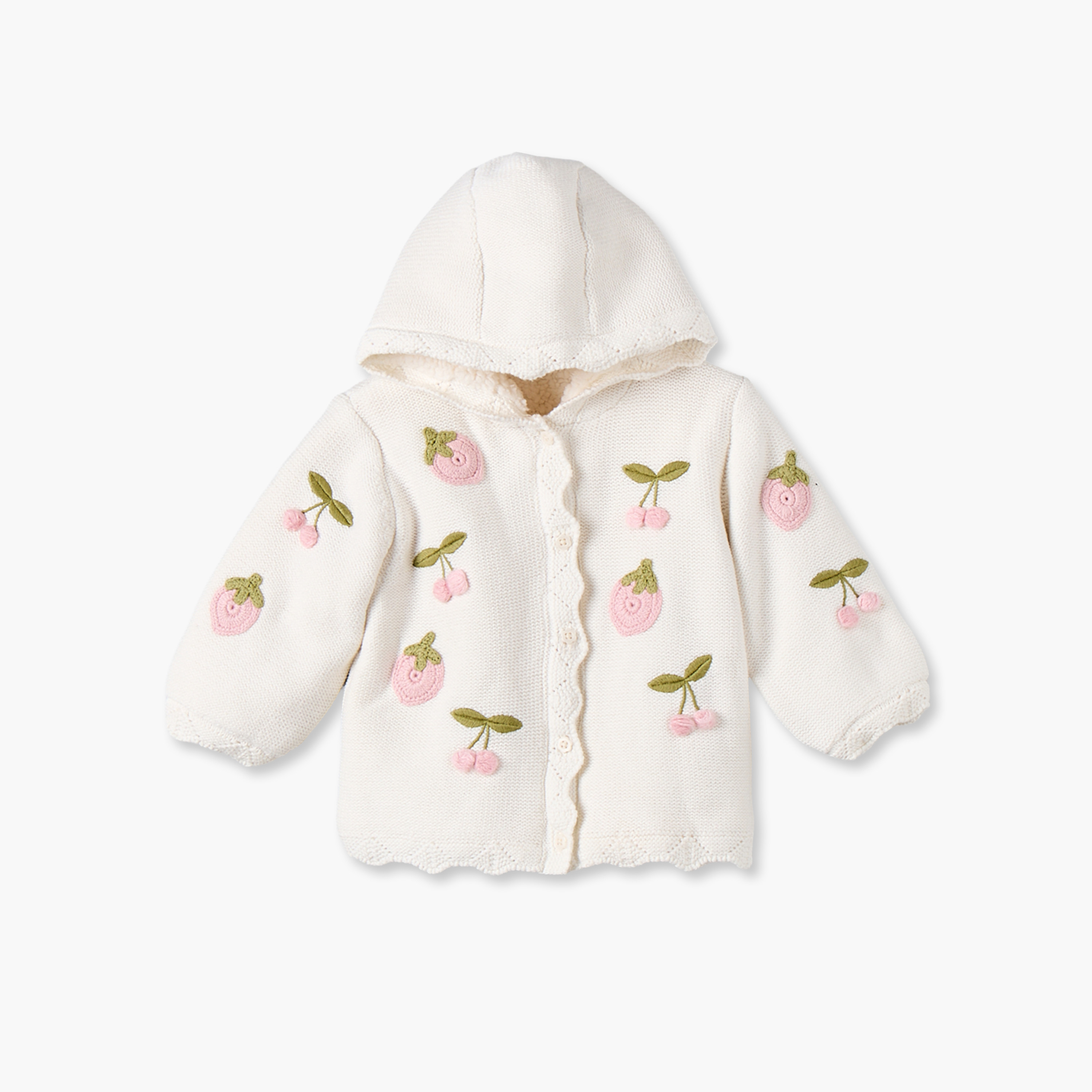 كارديجان بقبعة وتطريز زهري من جونيورز-baby-girls-clothing-jumpersandcardigans-image-1