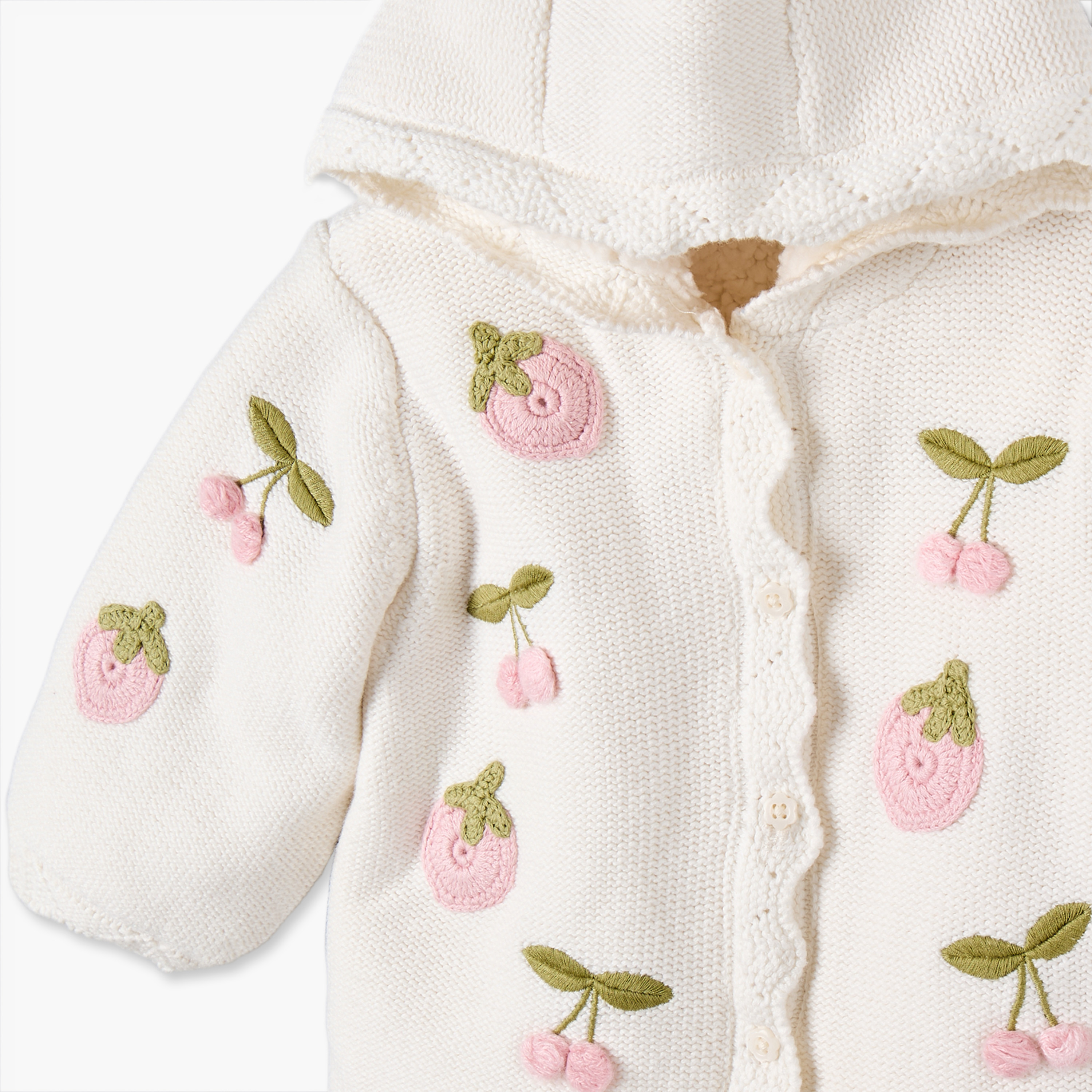 كارديجان بقبعة وتطريز زهري من جونيورز-baby-girls-clothing-jumpersandcardigans-image-3