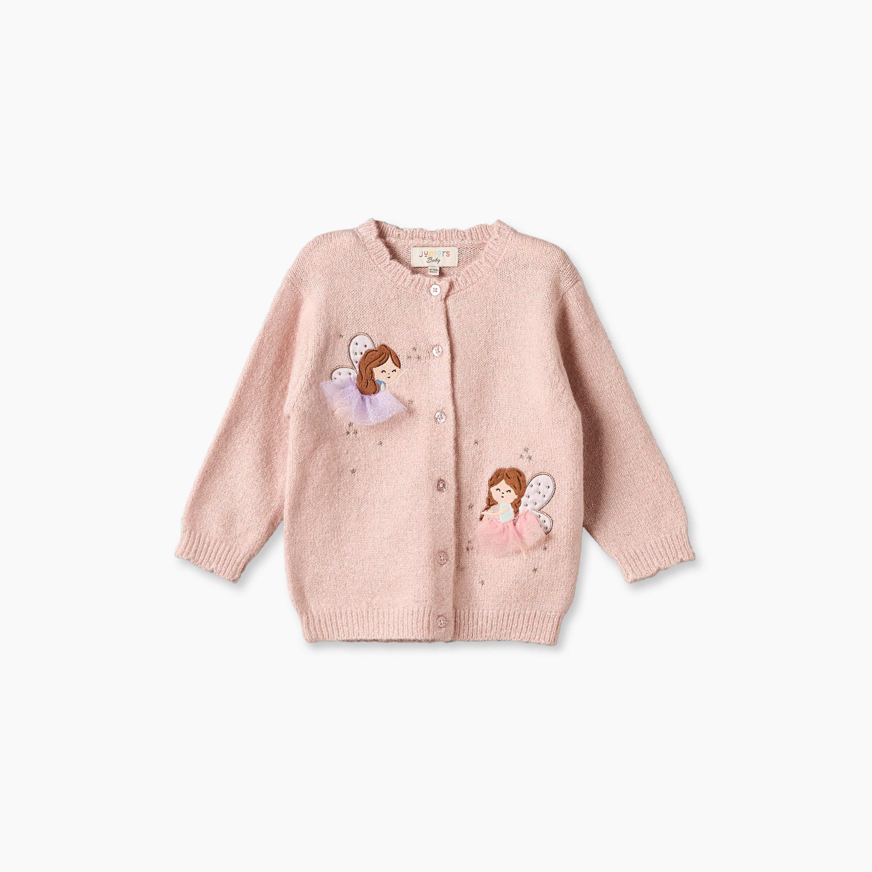 Juniors Fairy Embellished Cardigan with Long Sleeves-baby-girls-clothing-winterwear-sweatshirts-image-2