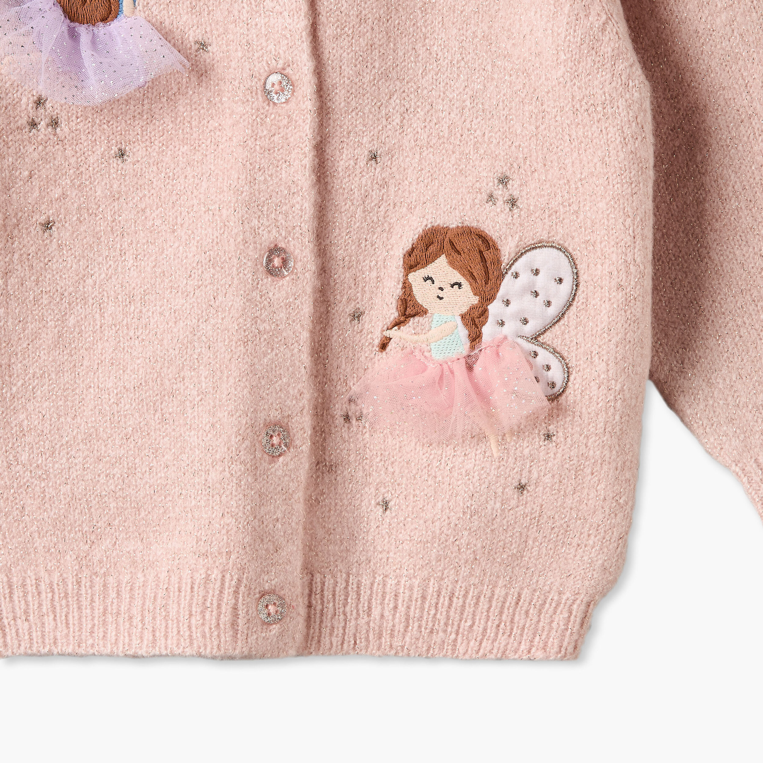 Juniors Fairy Embellished Cardigan with Long Sleeves-baby-girls-clothing-winterwear-sweatshirts-image-5