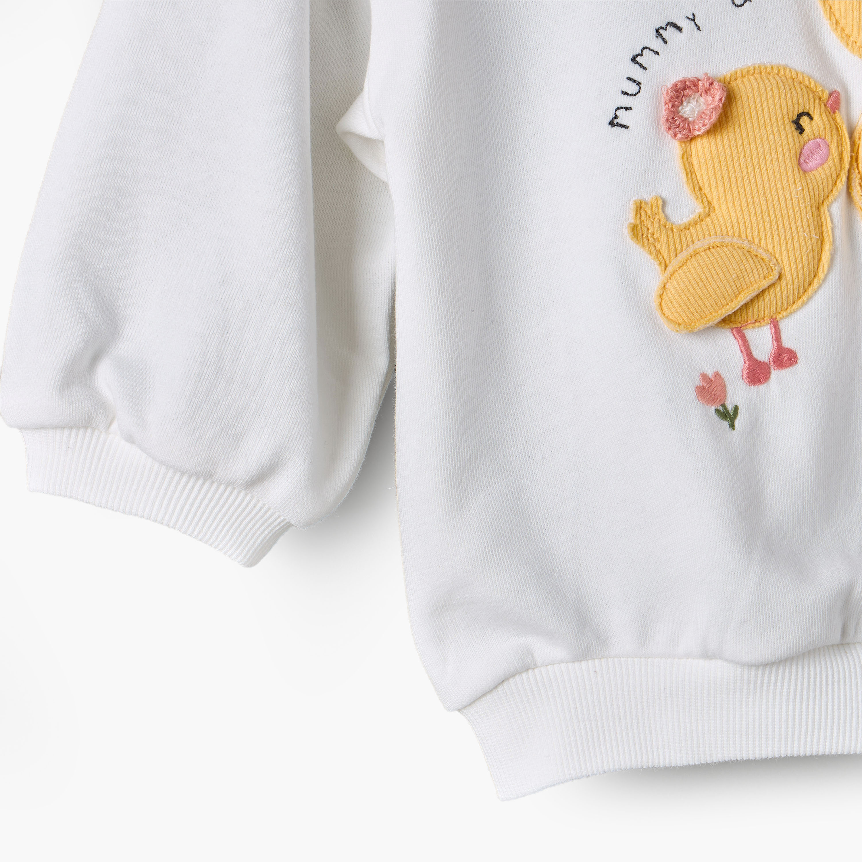 سويت شيرت بتطريز كتكوت وأكمام طويلة من جونيورز-baby-girls-clothing-winterwear-sweatshirts-image-5