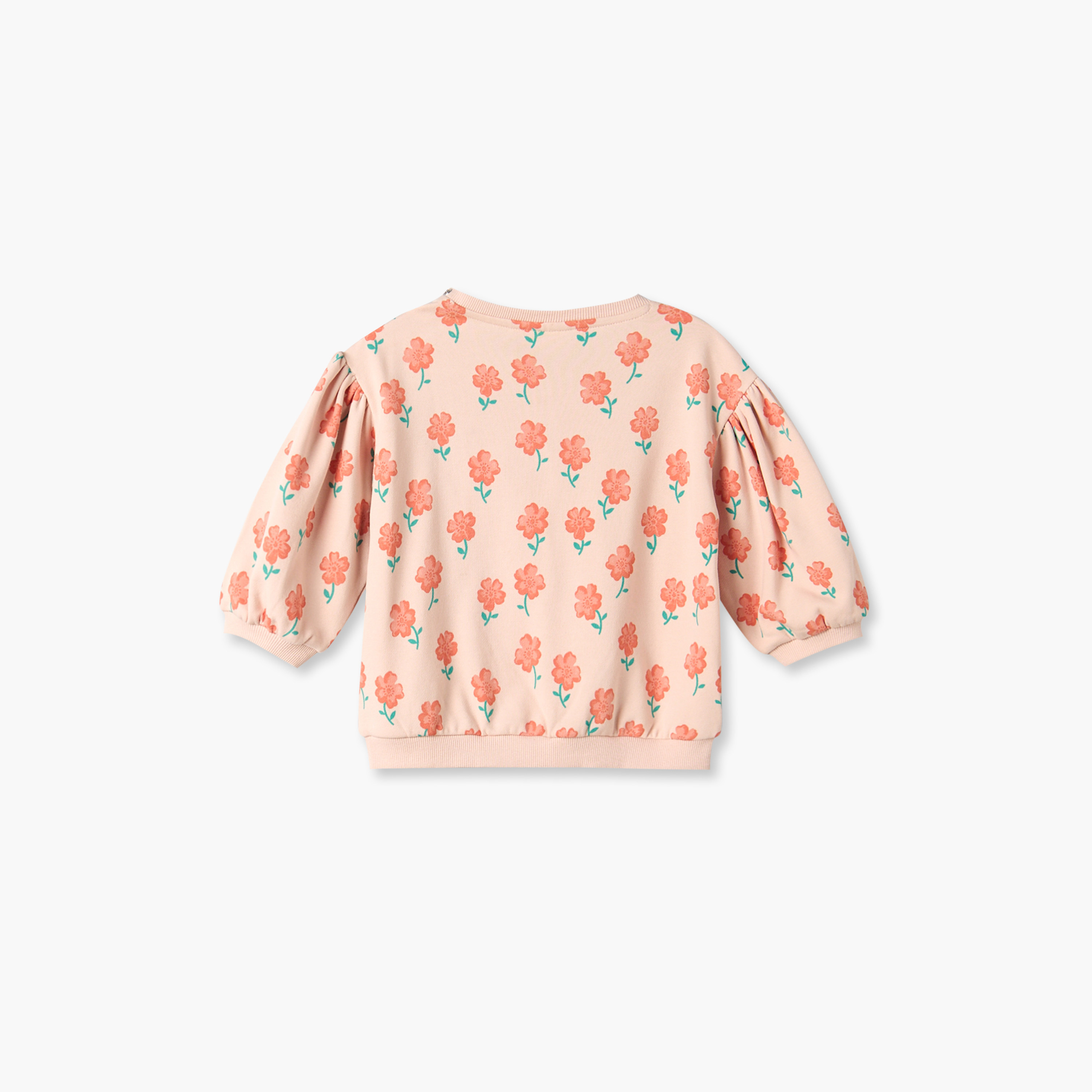 Juniors Cotton Floral Print Sweatshirt with Long Sleeves-baby-girls-clothing-winterwear-sweatshirts-image-3
