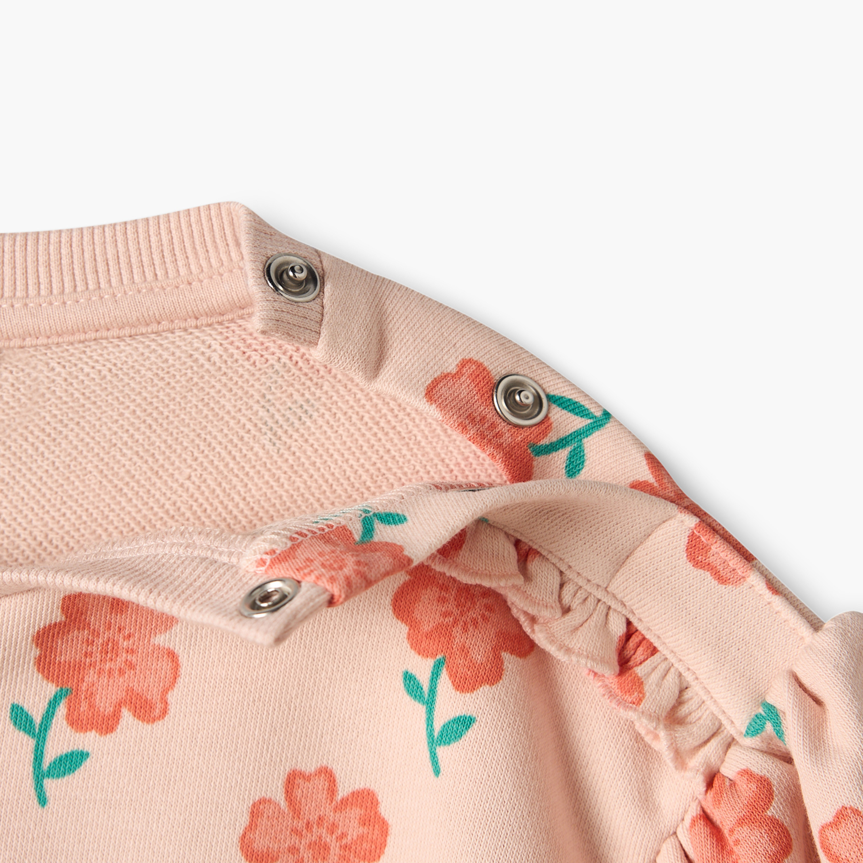 Juniors Cotton Floral Print Sweatshirt with Long Sleeves-baby-girls-clothing-winterwear-sweatshirts-image-5