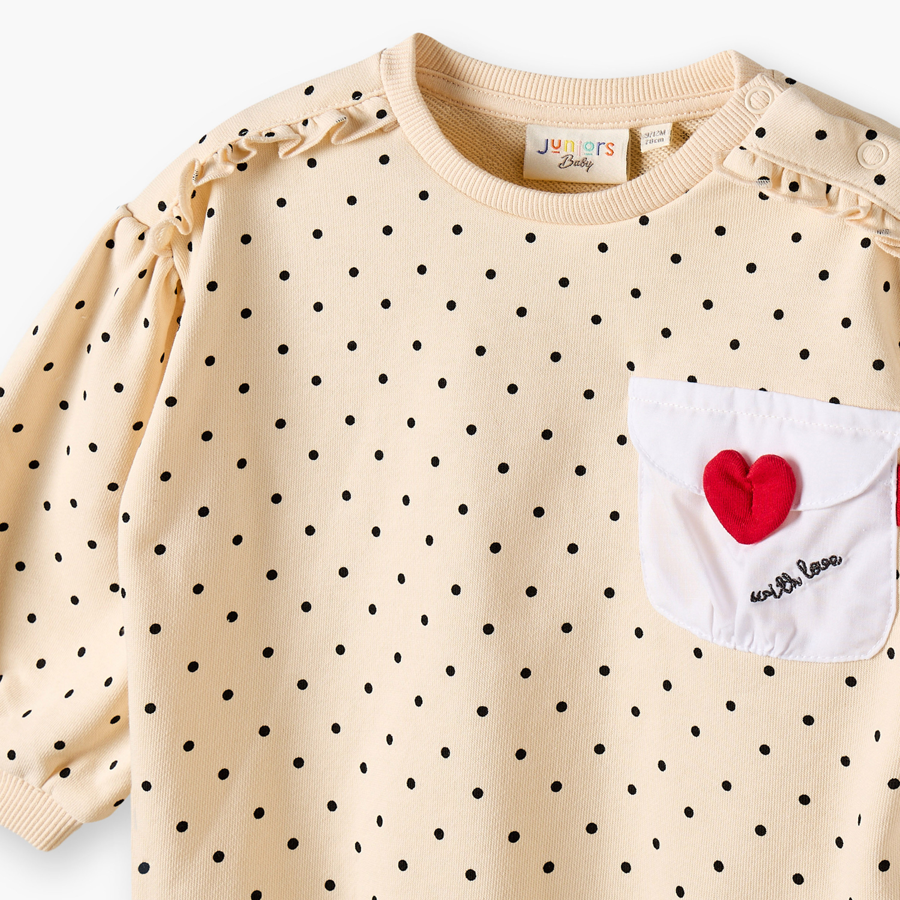 سويت شيرت منقط بزخارف قلب من جونيورز-baby-girls-clothing-winterwear-sweatshirts-image-3
