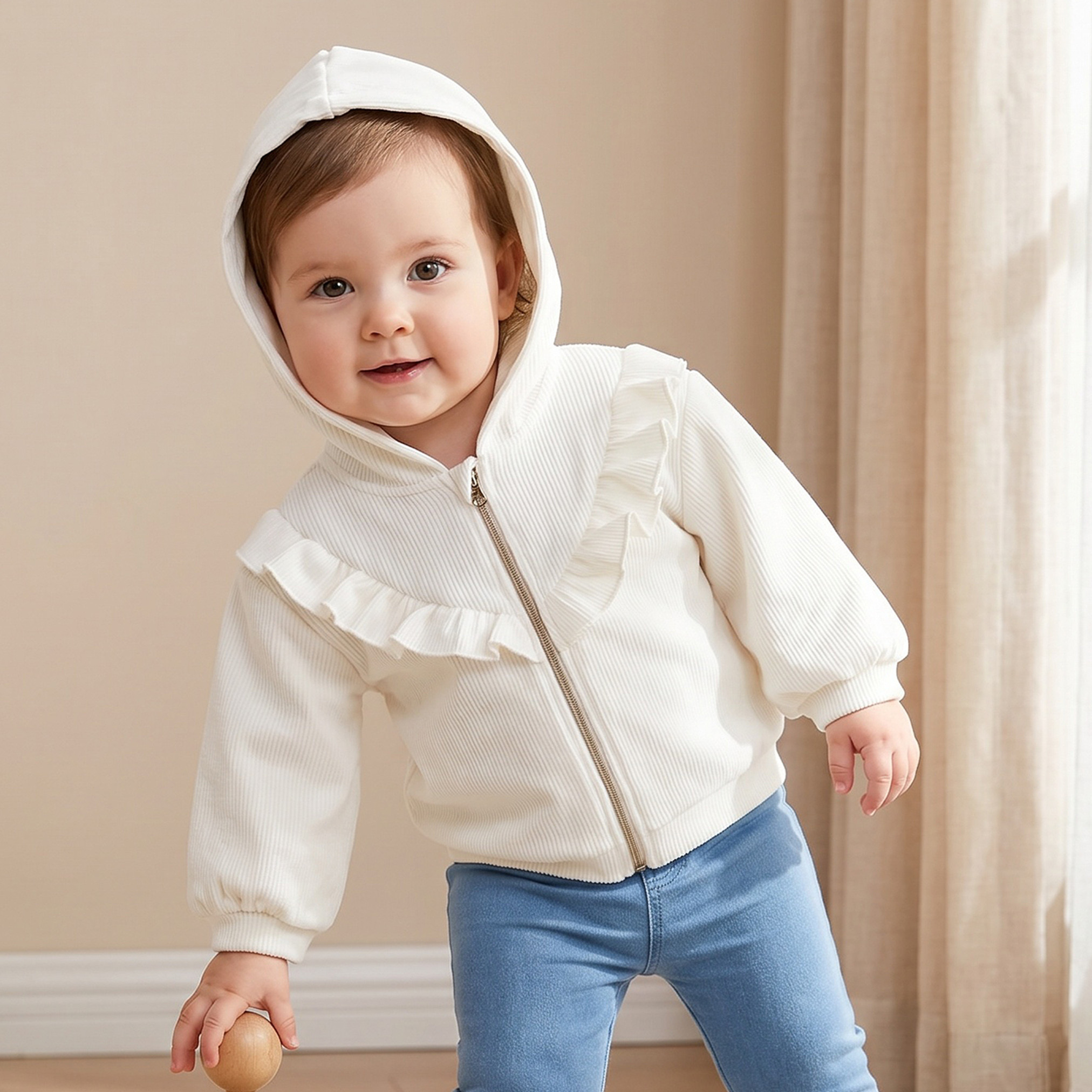Juniors Hooded Sweatshirt with Long Sleeves-baby-girls-clothing-winterwear-sweatshirts-image-1