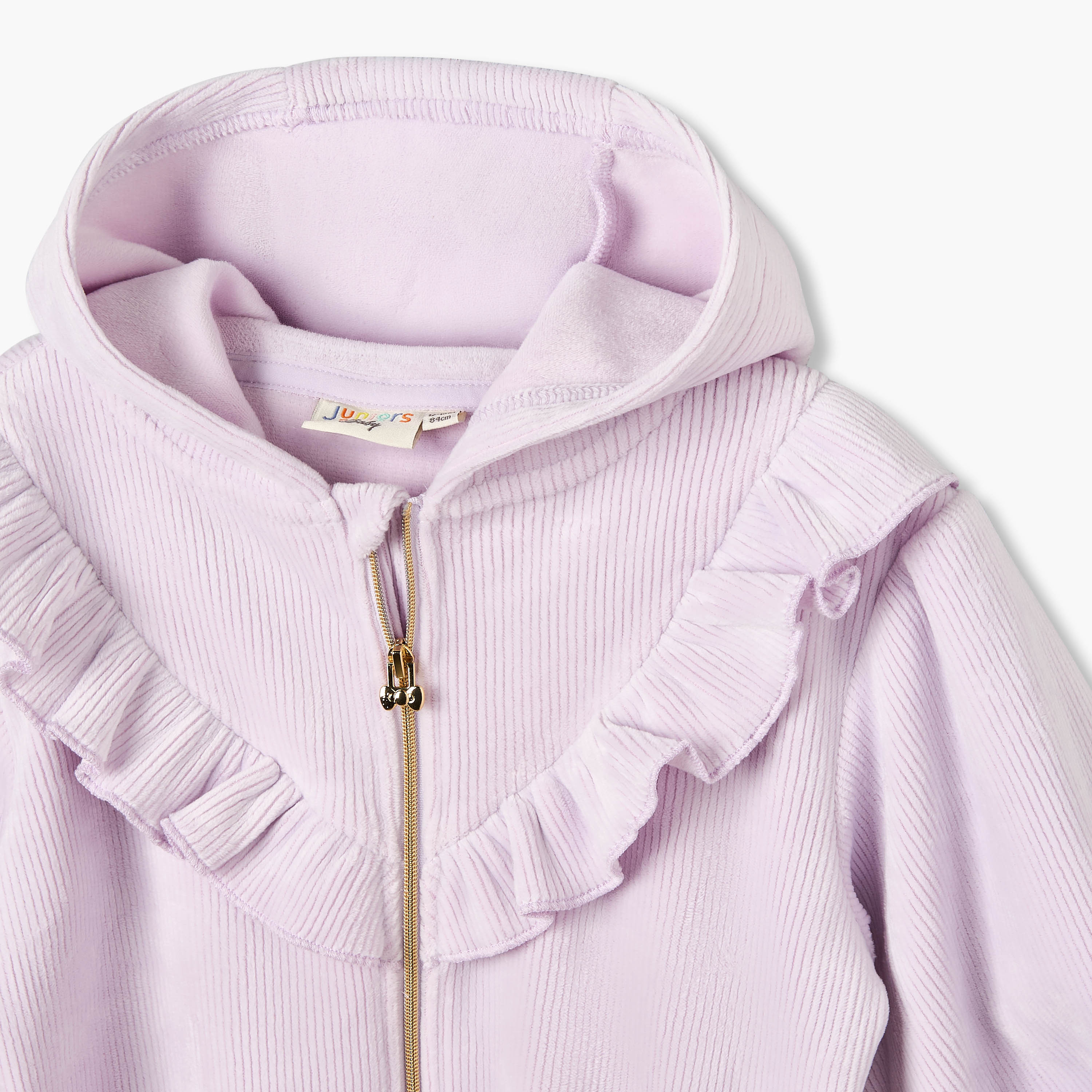 Juniors Hooded Sweatshirt with Long Sleeves-baby-girls-clothing-winterwear-sweatshirts-image-4
