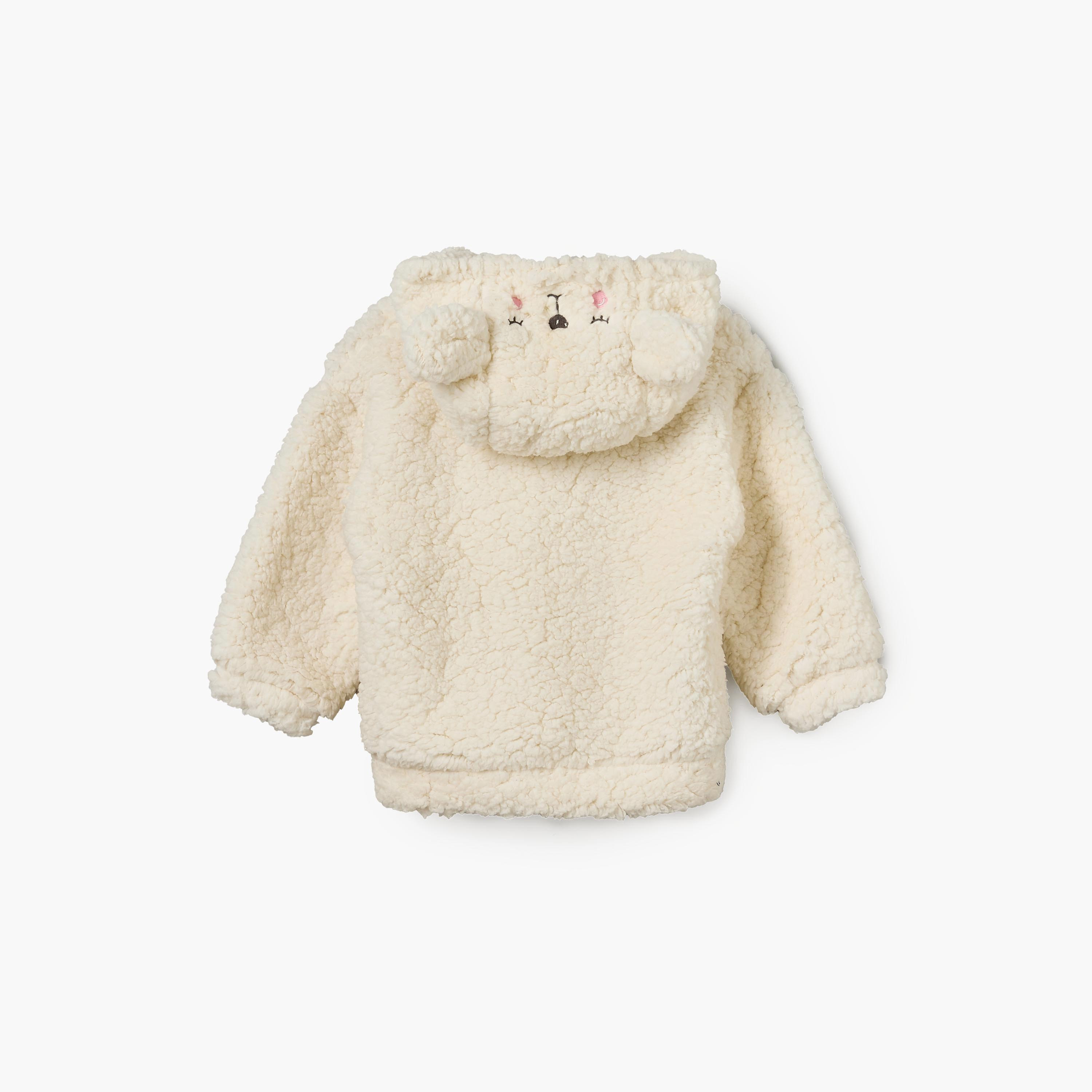 Juniors Hooded Jacket with Zip Closure-baby-girls-clothing-winterwear-jacketsandcoats-image-3
