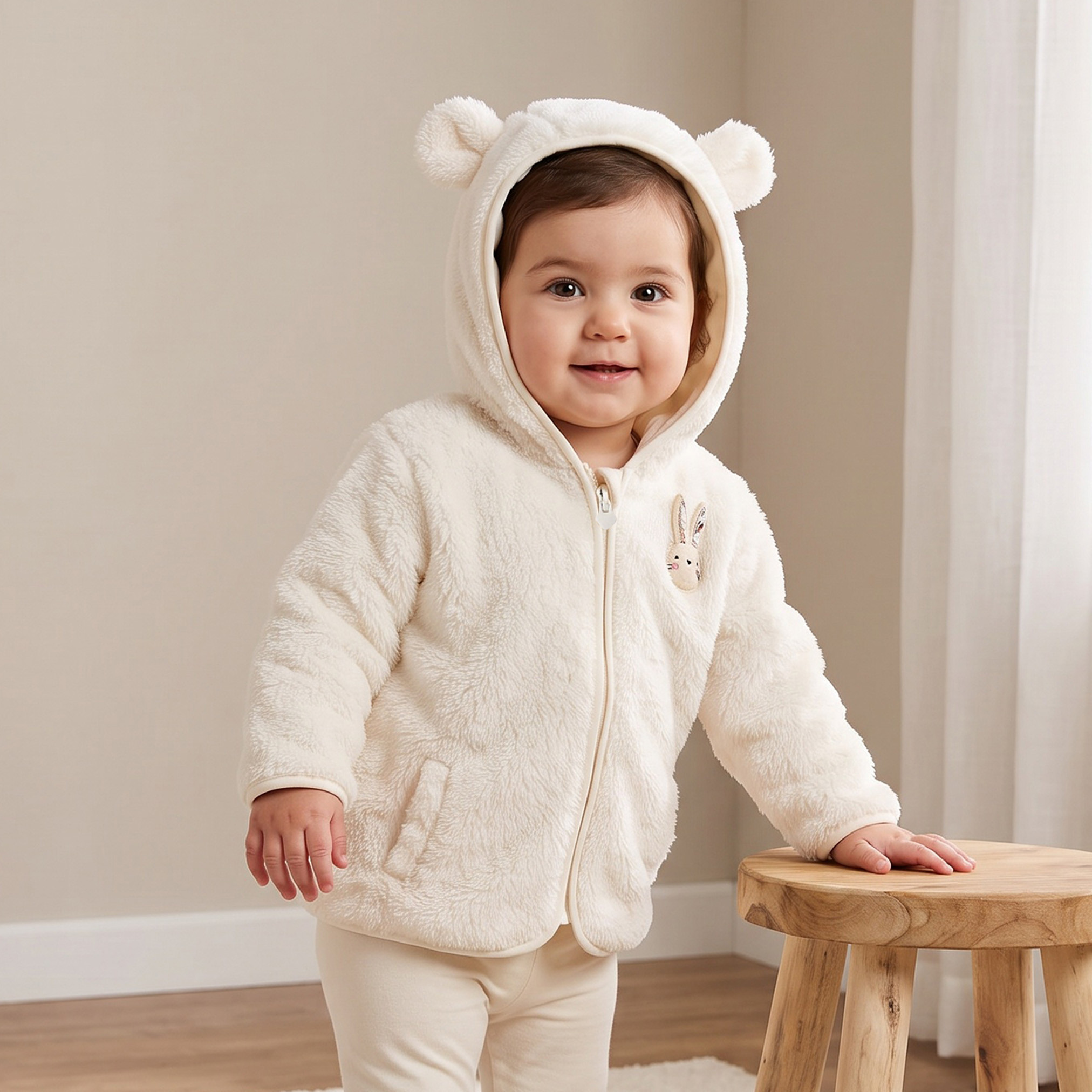 Juniors Hooded Sweatshirt with Long Sleeves-baby-girls-clothing-winterwear-sweatshirts-image-1
