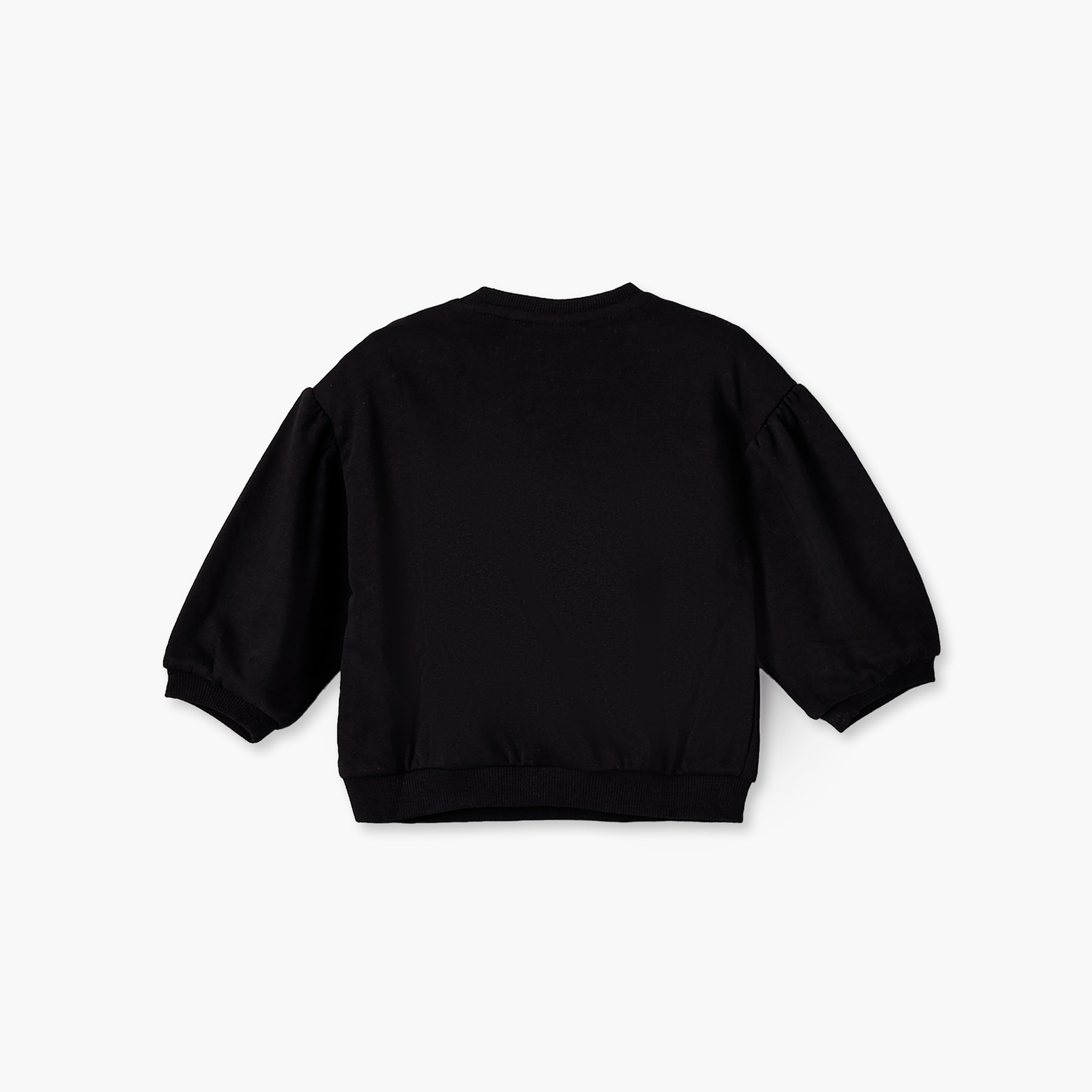 Juniors Crew Neck Sweatshirt with Bow Appliquebs-ecom exclusive-baby-girls-clothing-winterwear-sweatshirts-image-2