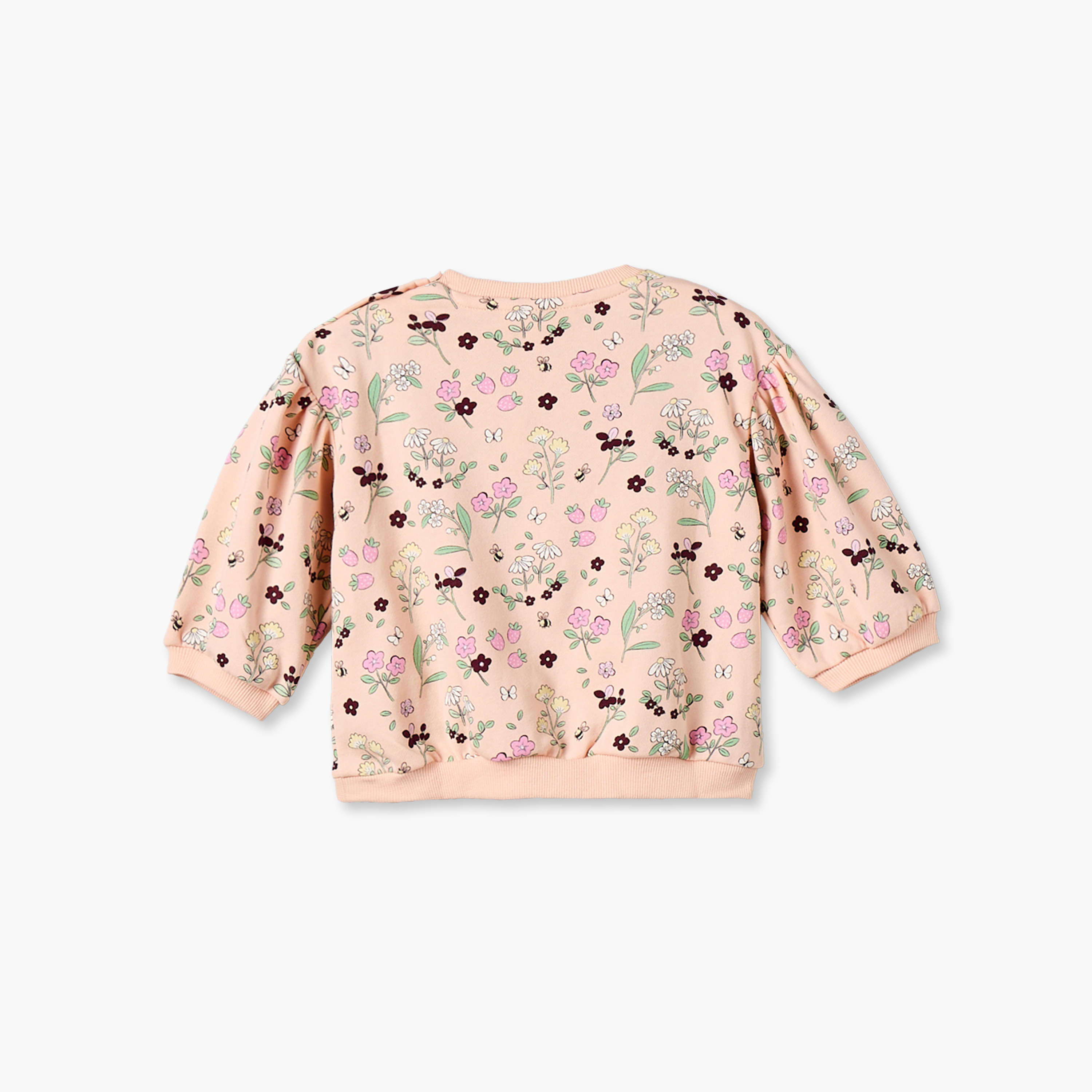 سويت شيرت بطبعات زهور وبأكمام منفوخة من جونيورز-baby-girls-clothing-winterwear-sweatshirts-image-2