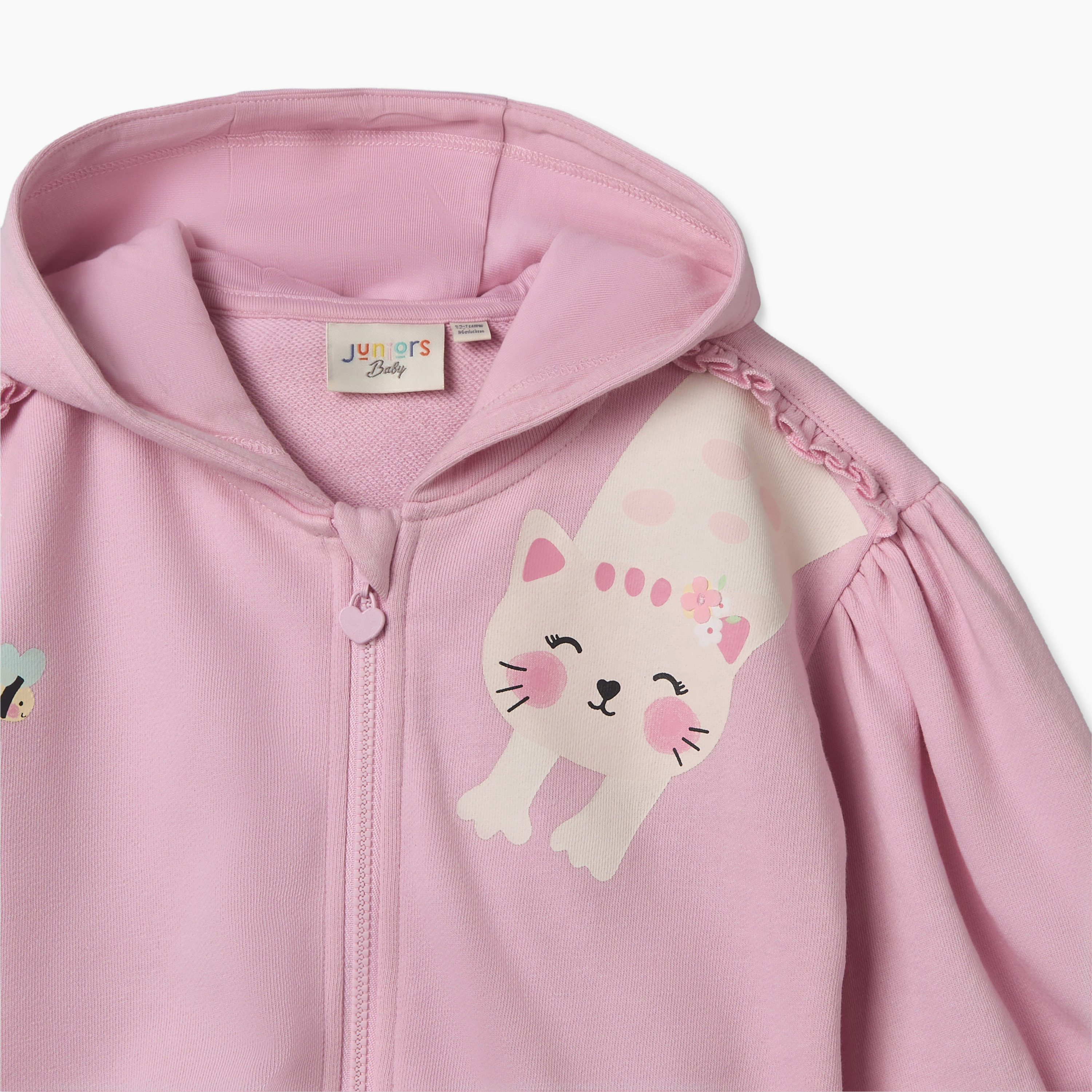 هودي بطبعات قطة وأكمام طويلة من جونيورز-baby-girls-clothing-winterwear-sweatshirts-image-3